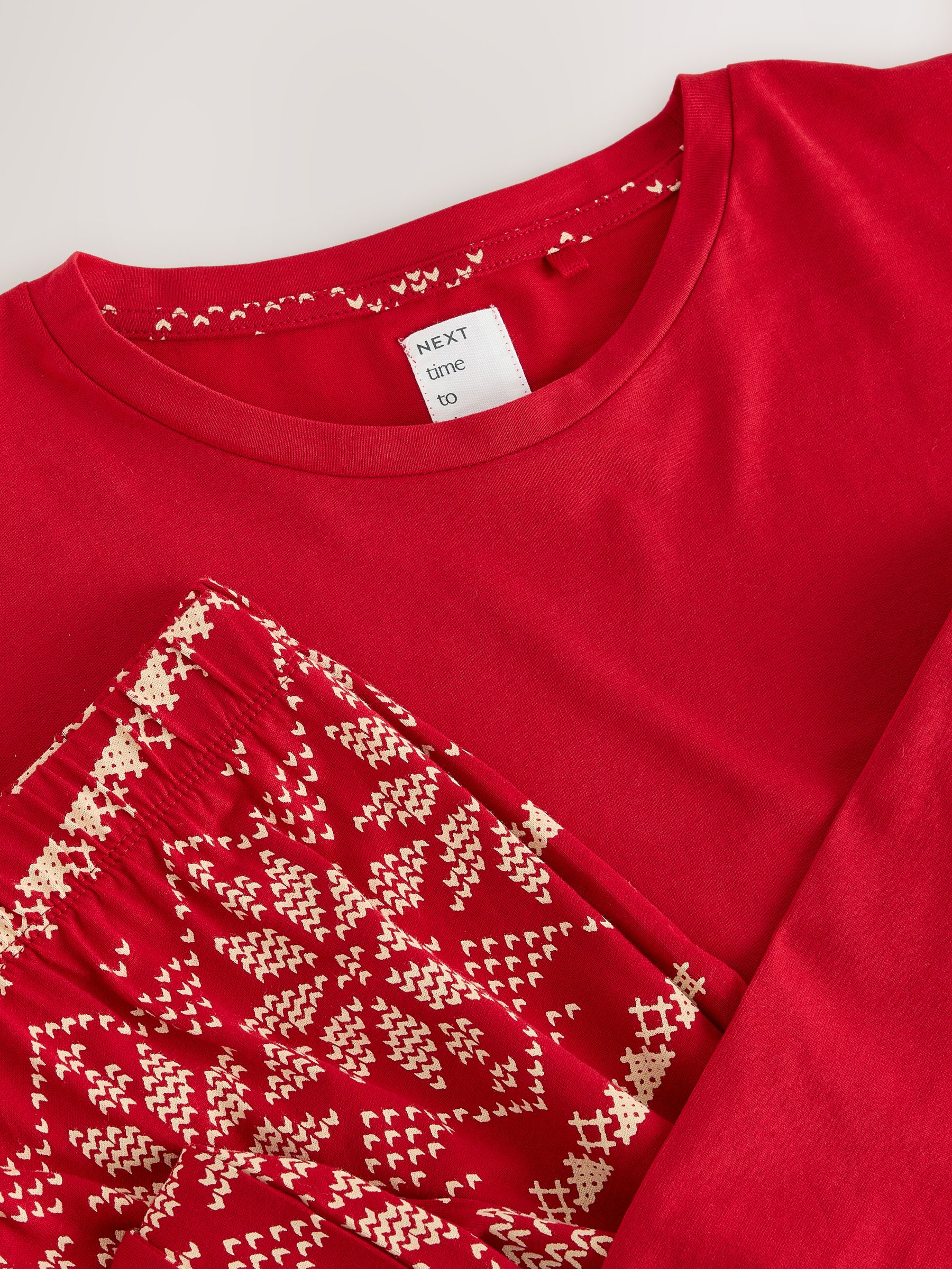Long Sleeve Pyjamas - Red Fairisle - Regular - SIP Still Life