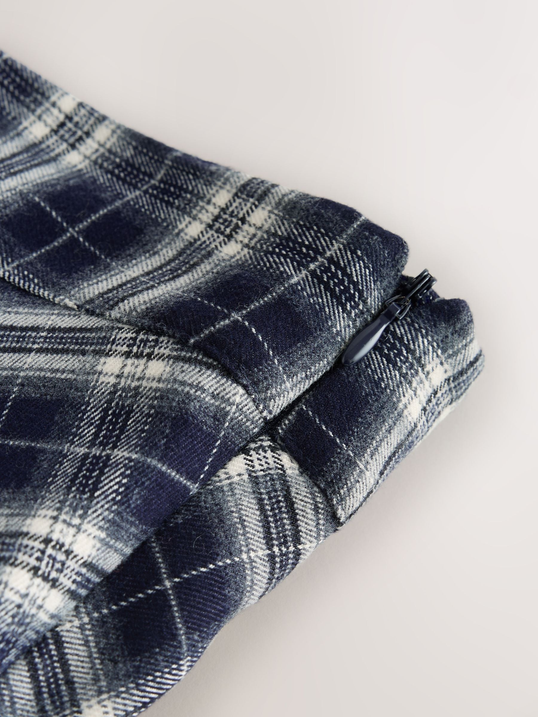 Drop Waist Brushed Maxi Skirt - Navy Blue Check - Regular - SIP Still Life