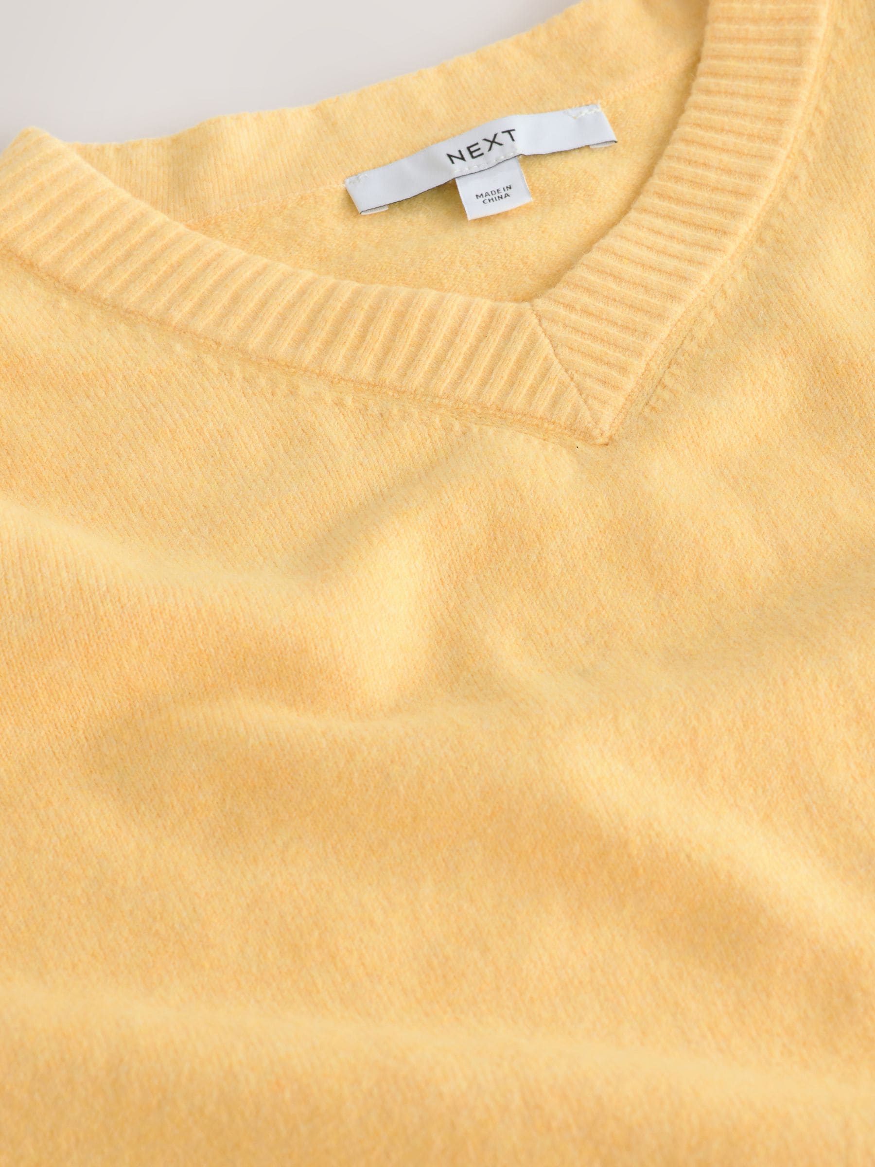 Supersoft V-Neck Long Sleeve Jumper - Yellow Dog Embroidered - Regular - SIP Still Life
