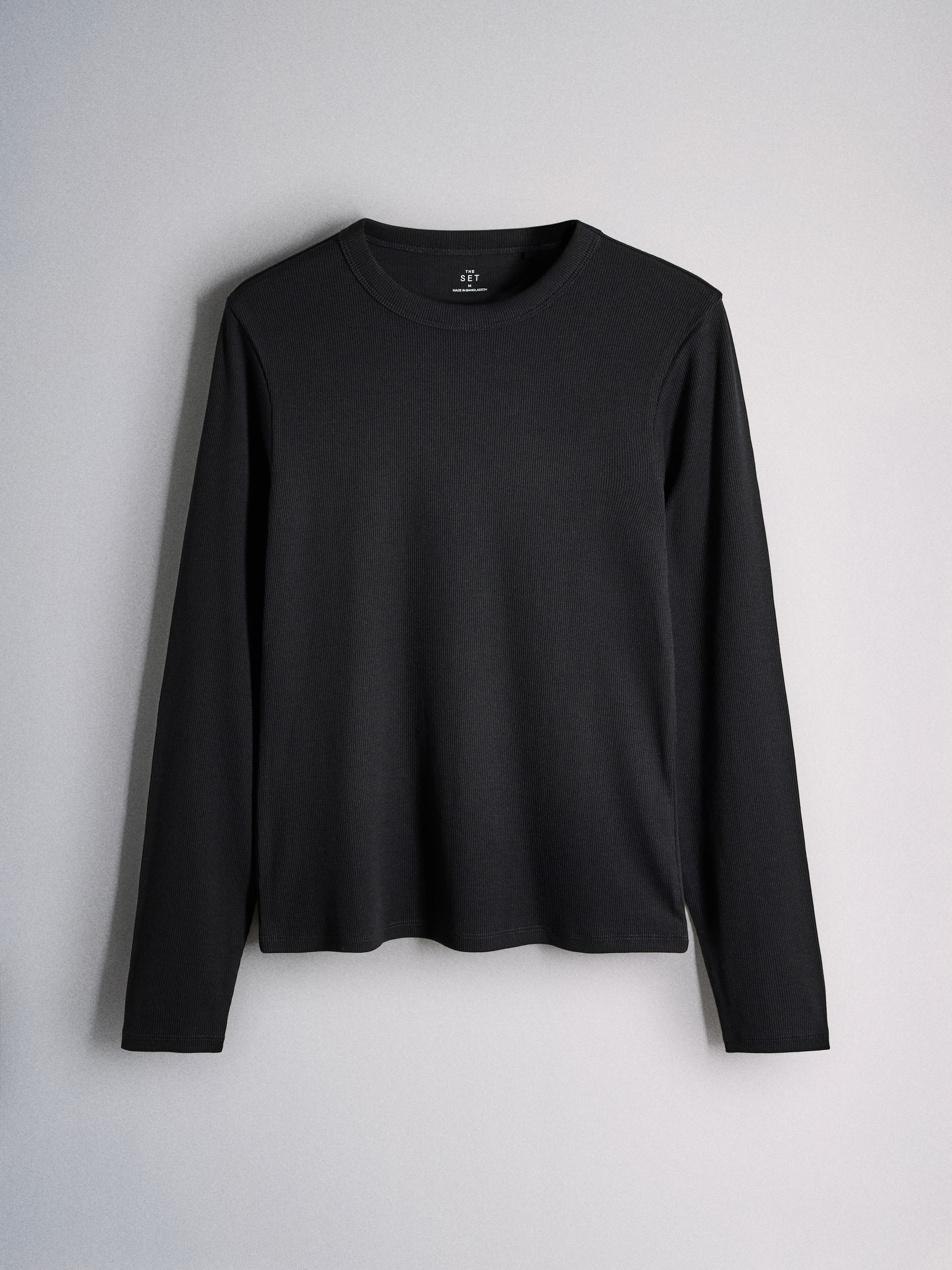 The Set 5 Pack Ribbed Long Sleeve T-Shirts - Grey/Black - Regular - SIP Still Life