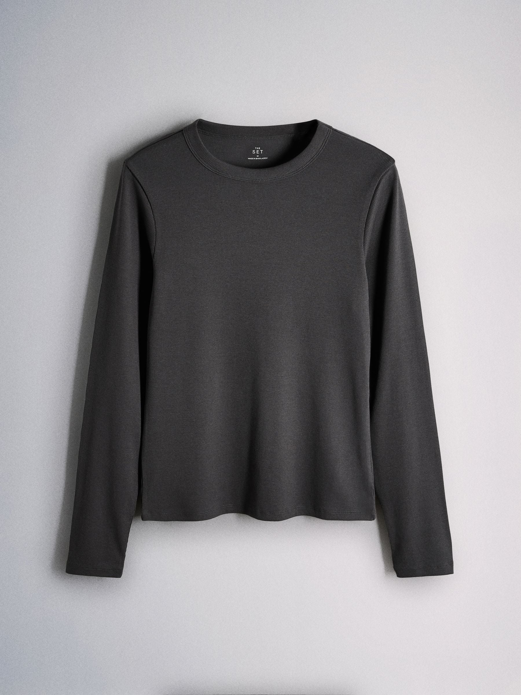The Set 5 Pack Ribbed Long Sleeve T-Shirts - Grey/Black - Regular - SIP Still Life