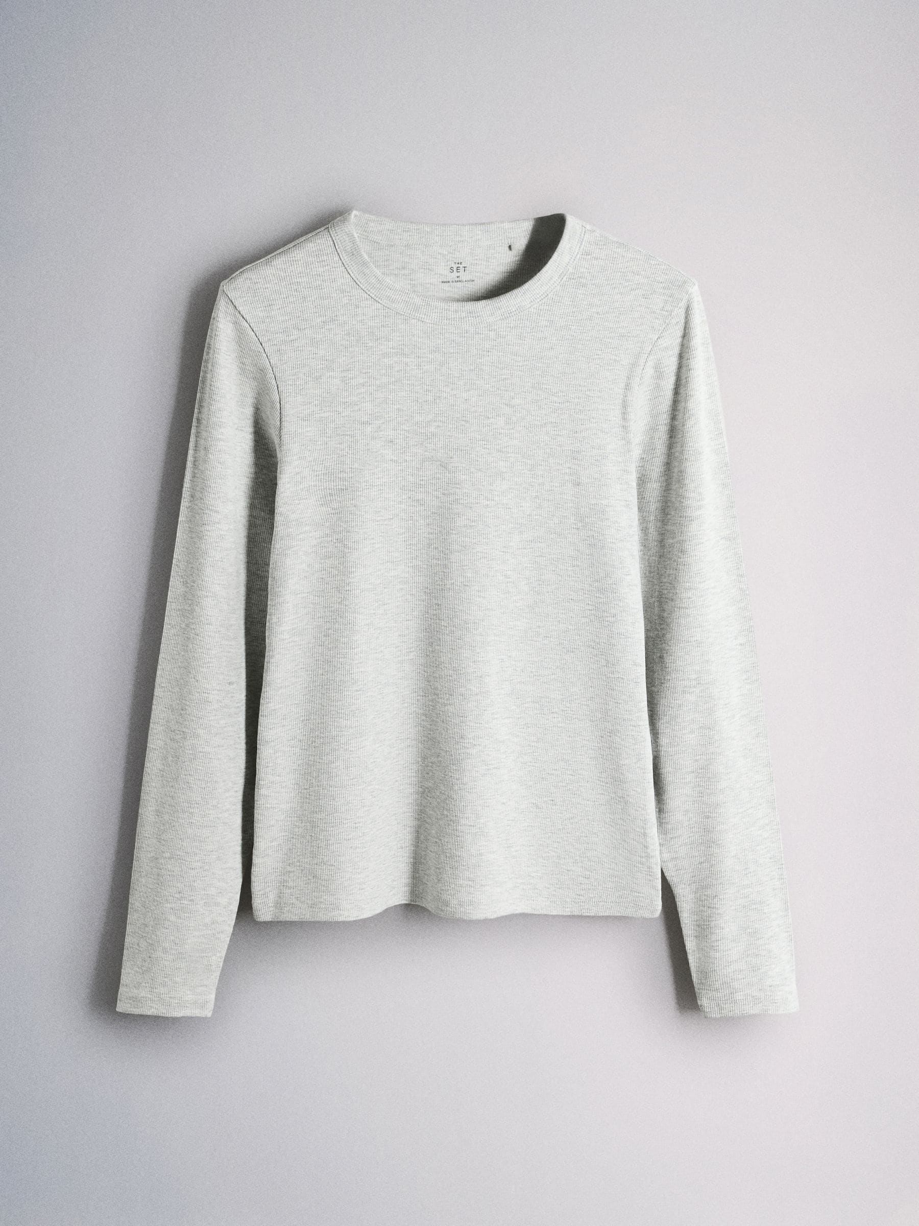 The Set 5 Pack Ribbed Long Sleeve T-Shirts - Grey/Black - Regular - SIP Still Life