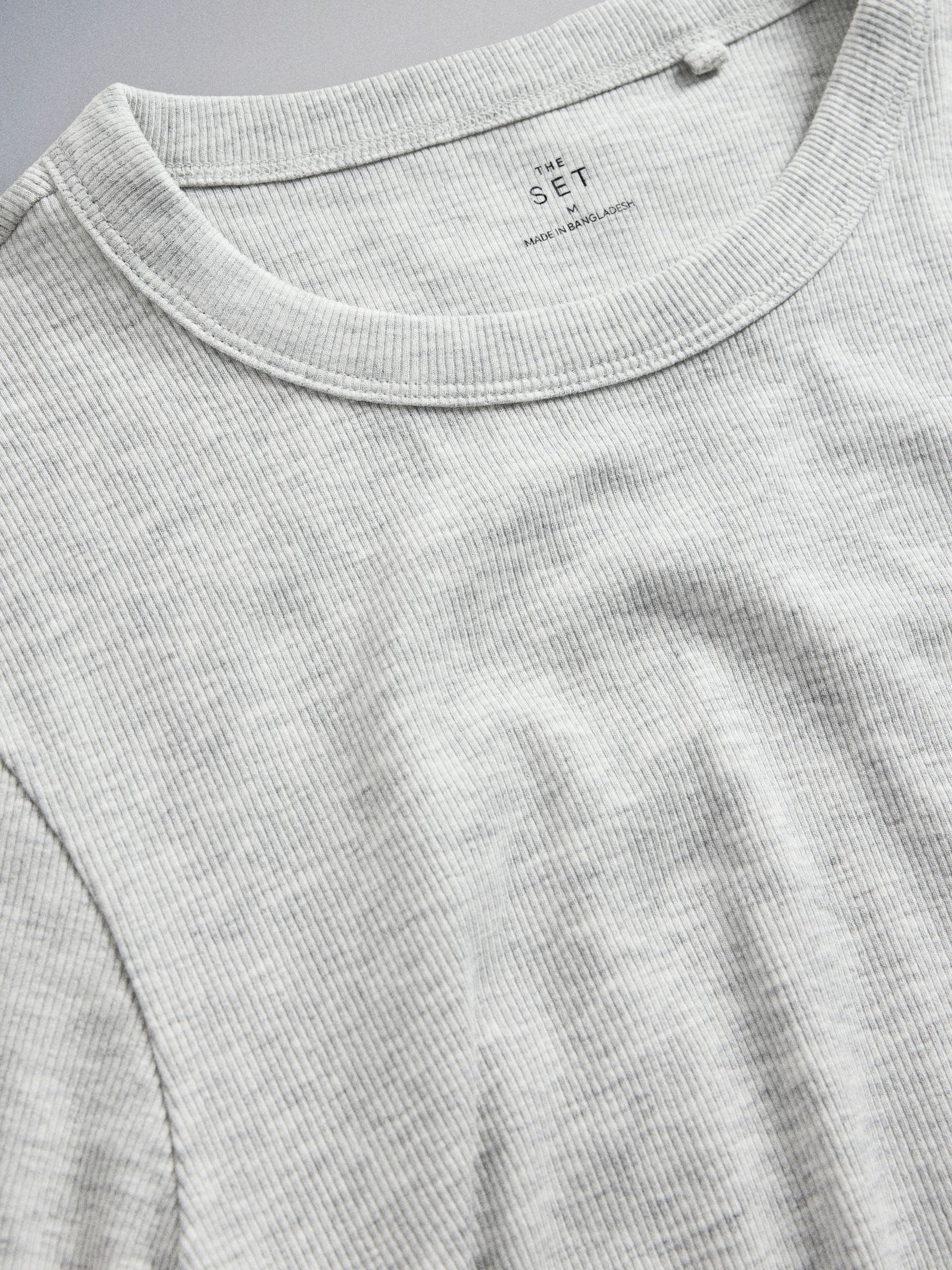 The Set 5 Pack Ribbed Long Sleeve T-Shirts - Grey/Black - Regular - SIP Still Life