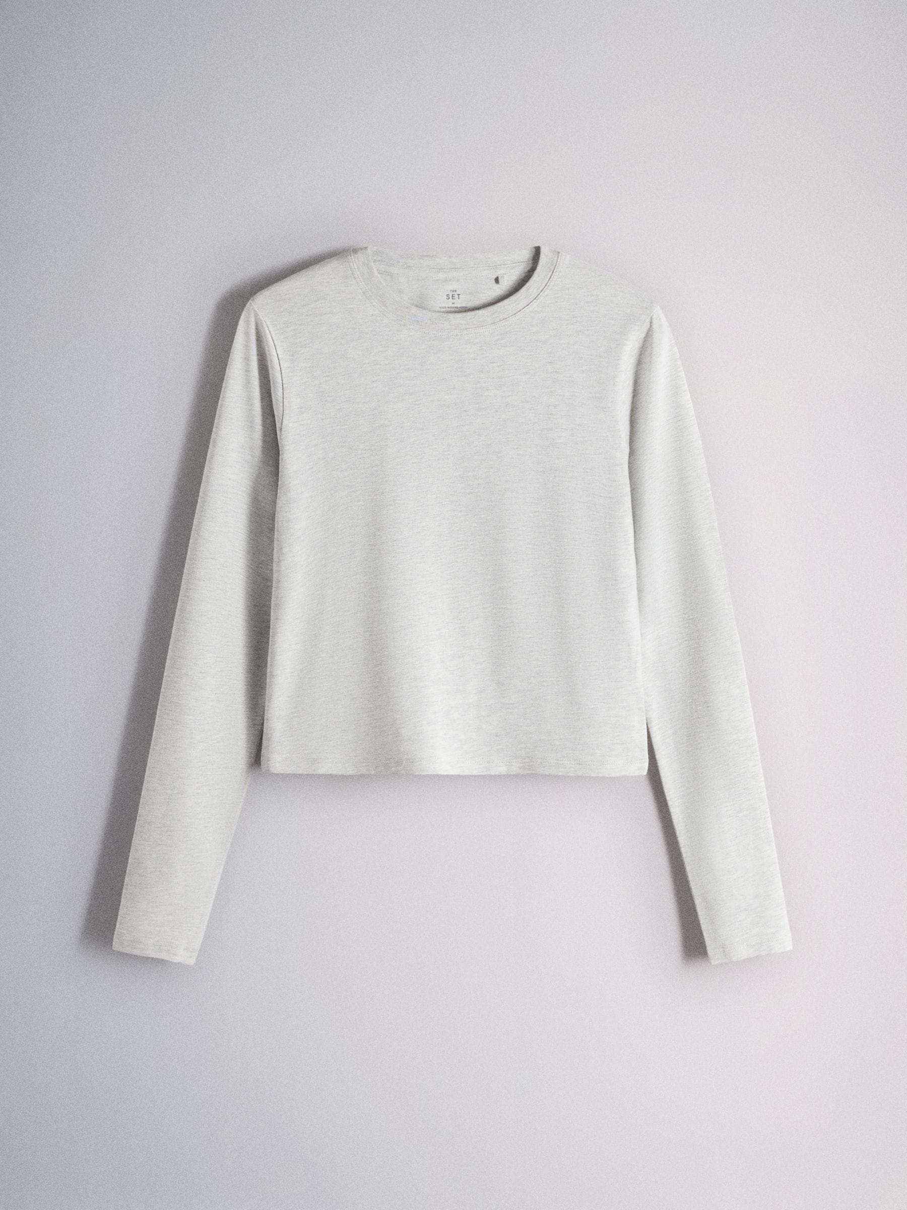 The Set 4 Pack Long Sleeve Skinny Fit Cropped T-Shirts - Grey/Black - Regular - SIP Still Life