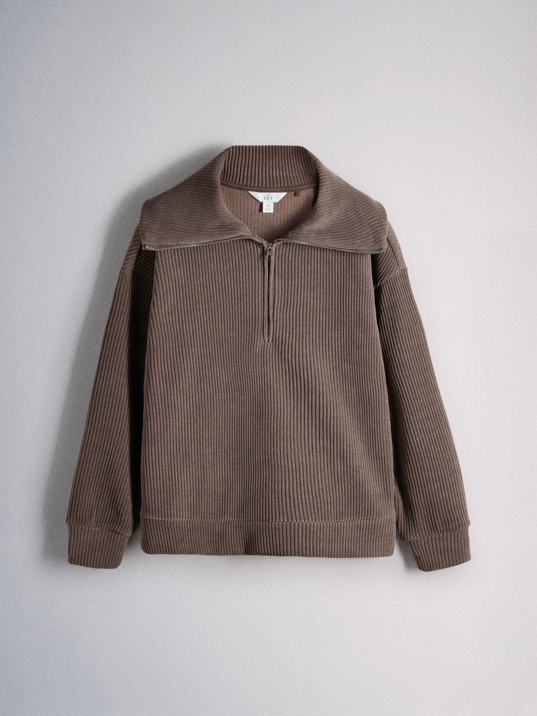 The Set 2 Pack Premium Half Zip Funnel Neck Lounge Sweaters - Taupe/Pink - Regular - SIP Still Life