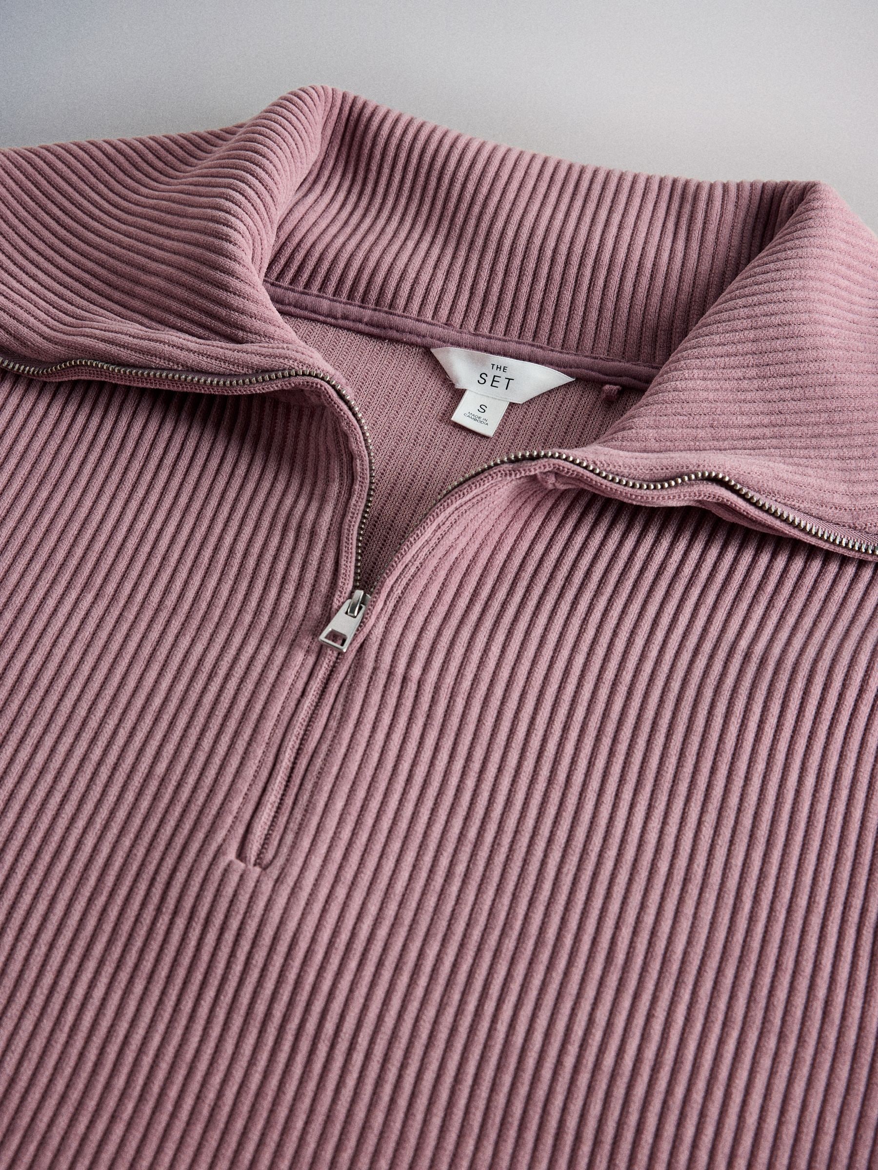 The Set 2 Pack Premium Half Zip Funnel Neck Lounge Sweaters - Taupe/Pink - Regular - SIP Still Life