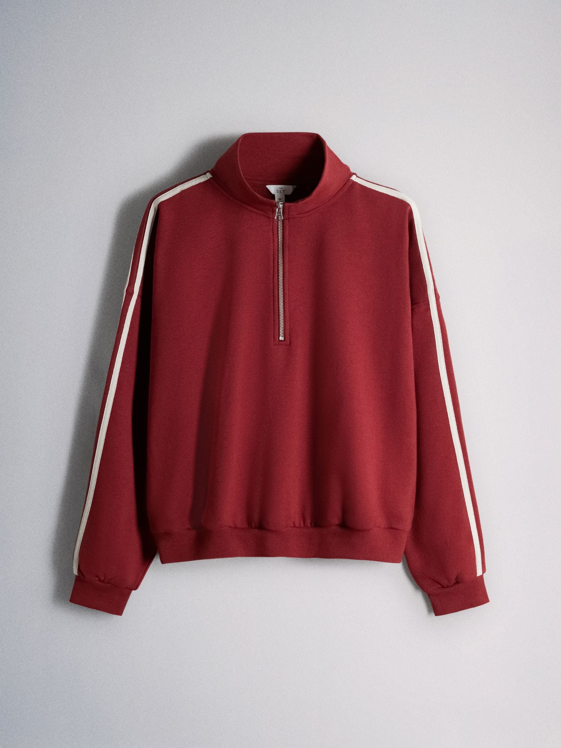 The Set Funnel Neck Sweat with Straight Leg Joggers Co-Ord Set - Red - Regular - SIP Still Life