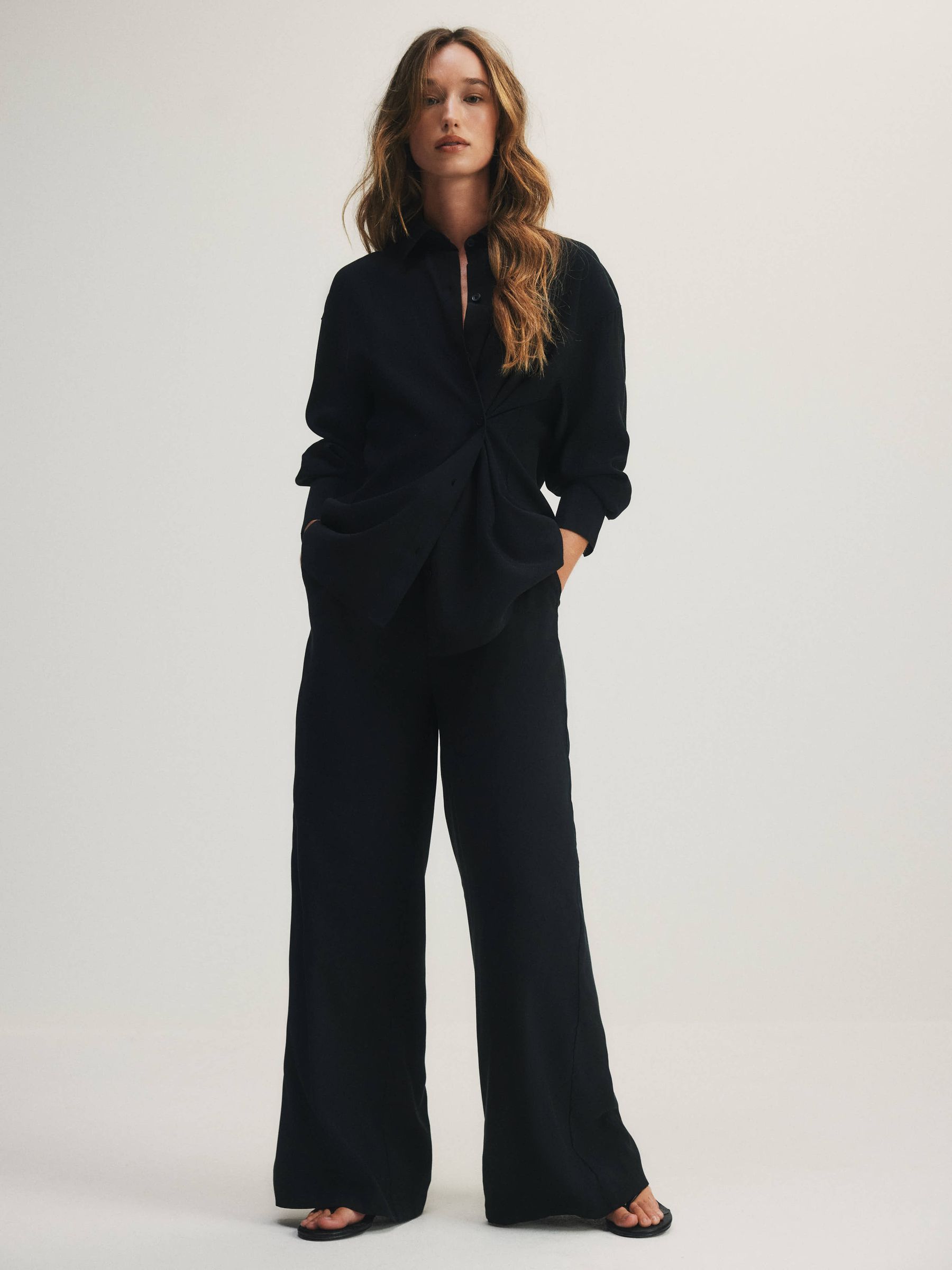 The Set Shirt And Trousers Co-Ord Set - Black - Regular - SIP Worn
