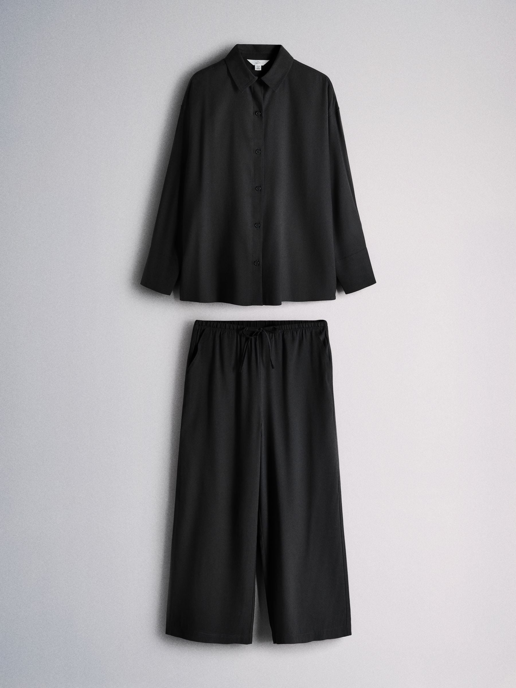 The Set Shirt And Trousers Co-Ord Set - Black - Regular - SIP Still Life