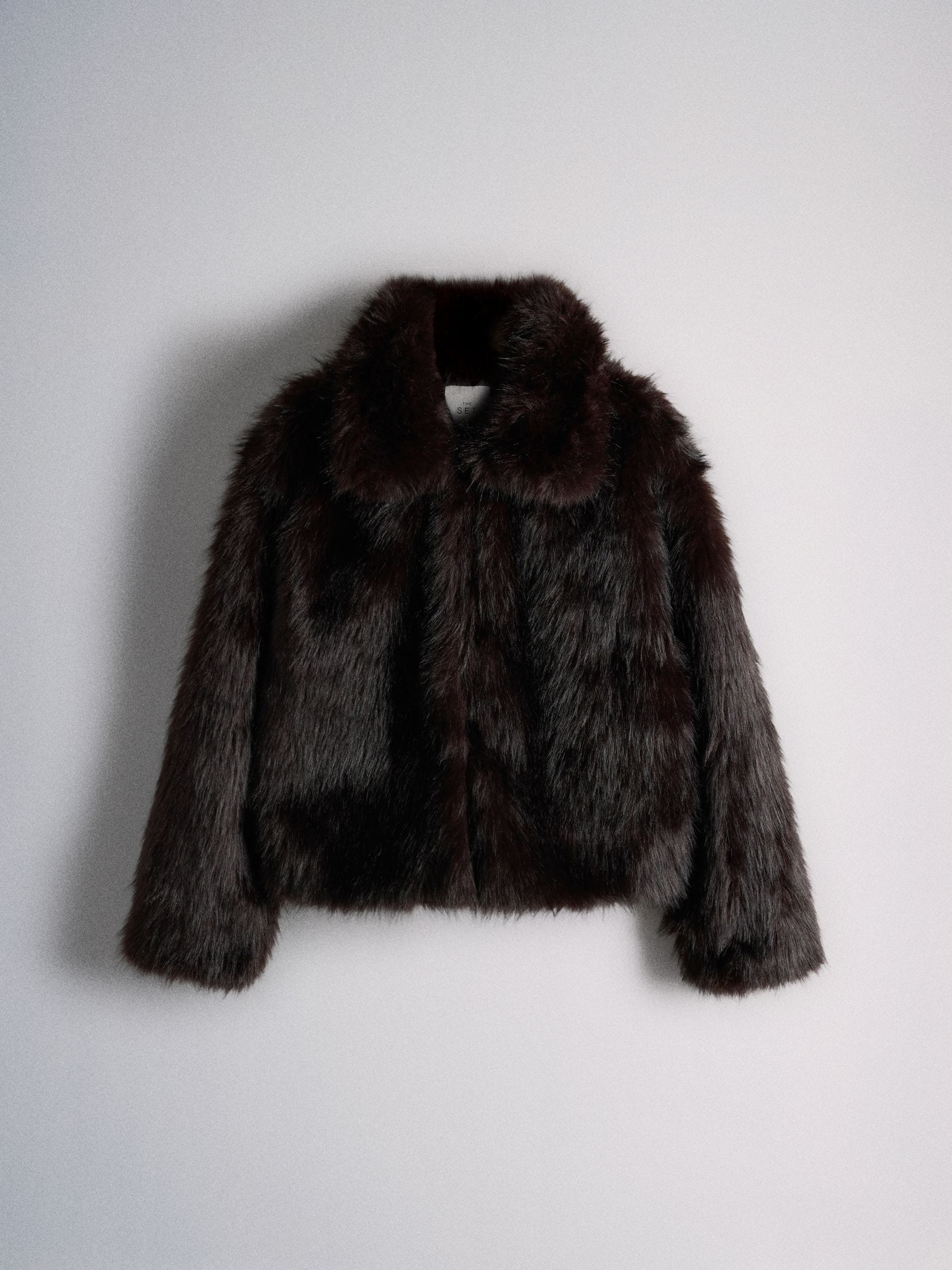 The Set Faux Fur Coat - Brown - Regular - SIP Still Life
