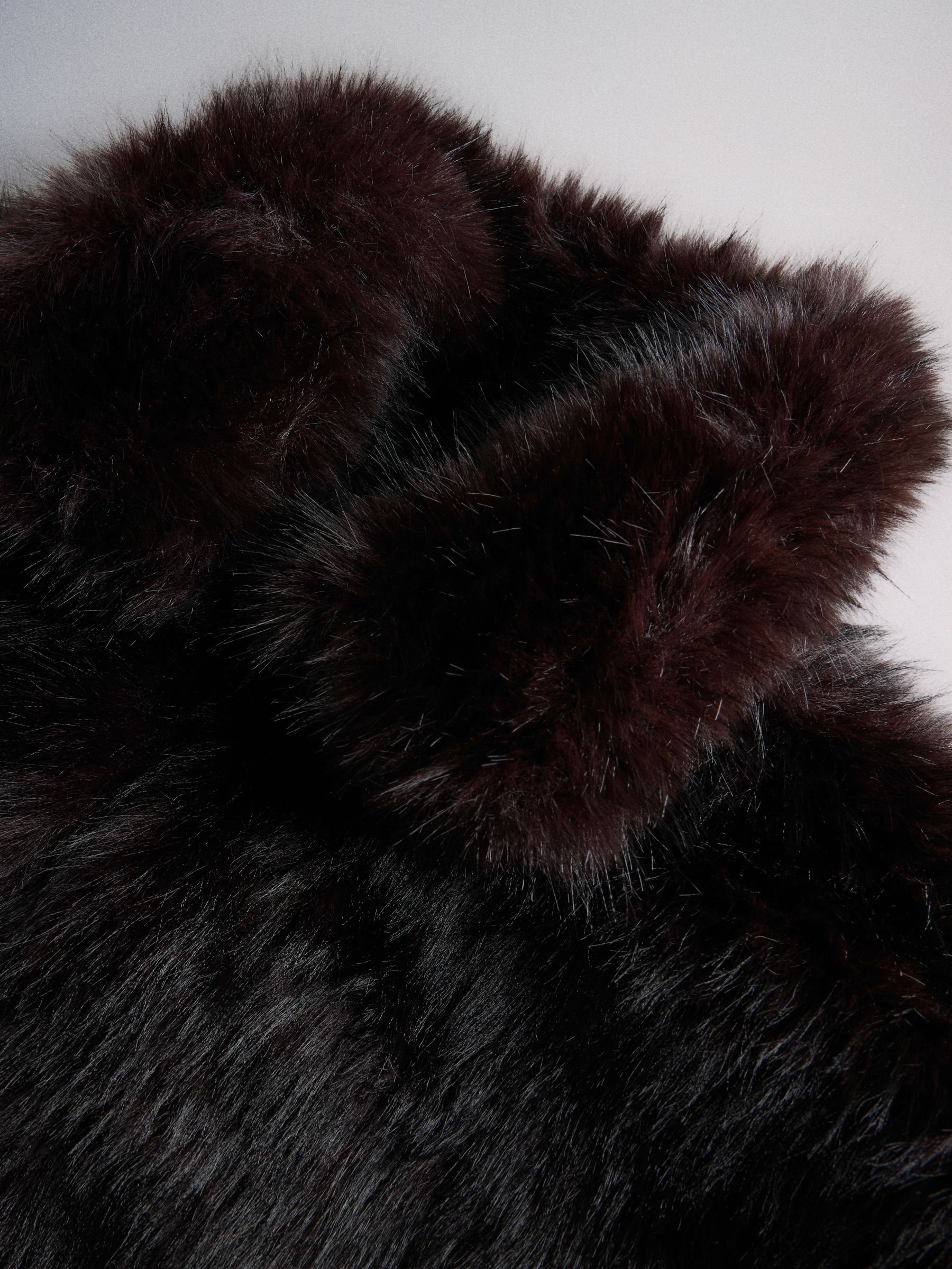 The Set Faux Fur Coat - Brown - Regular - SIP Still Life