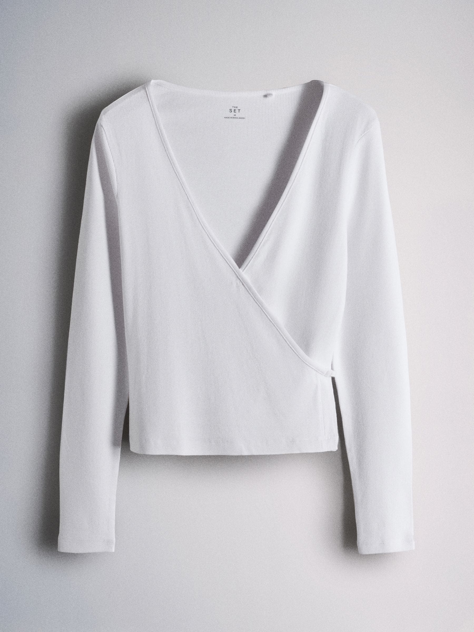 The Set 3 Pack Ribbed Ballet Wrap Long Sleeve Tops - Pink/Neutral/White - Regular - SIP Still Life