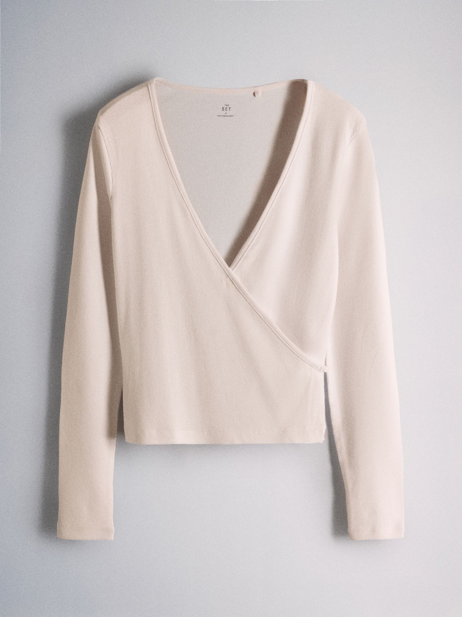 The Set 3 Pack Ribbed Ballet Wrap Long Sleeve Tops - Pink/Neutral/White - Regular - SIP Still Life