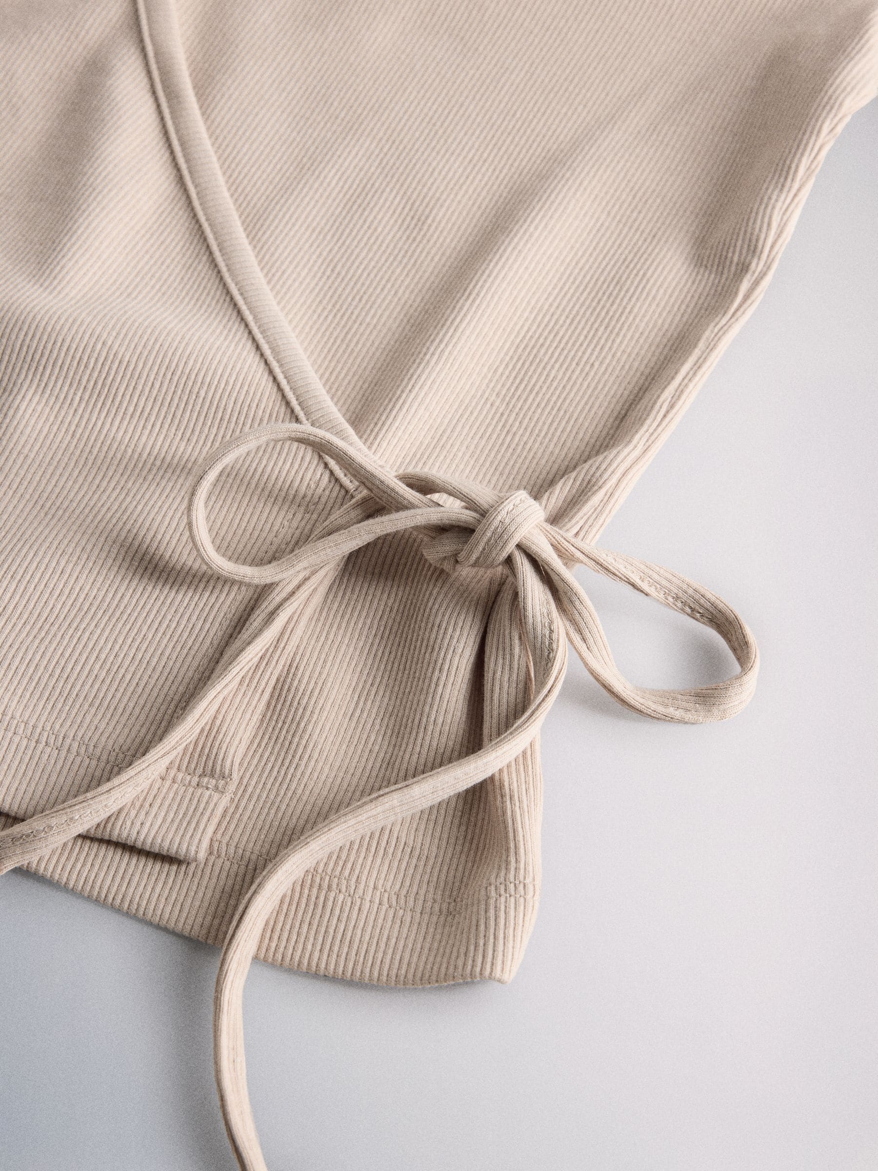 The Set 3 Pack Ribbed Ballet Wrap Long Sleeve Tops - Pink/Neutral/White - Regular - SIP Still Life