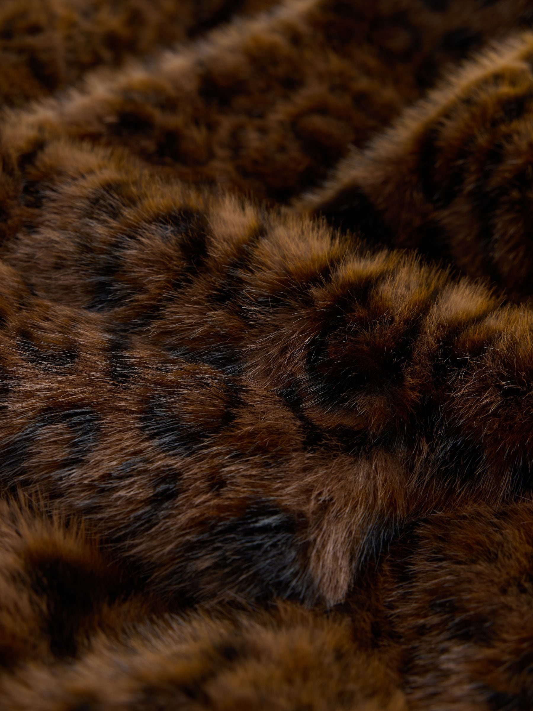 Faux Fur Gilet Cover-Up - Brown Leopard Print - Regular - SIP Still Life