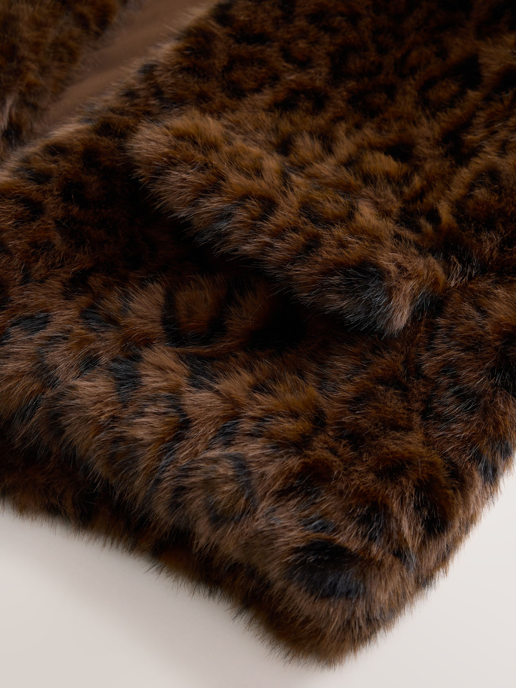 Faux Fur Gilet Cover-Up - Brown Leopard Print - Regular - SIP Still Life