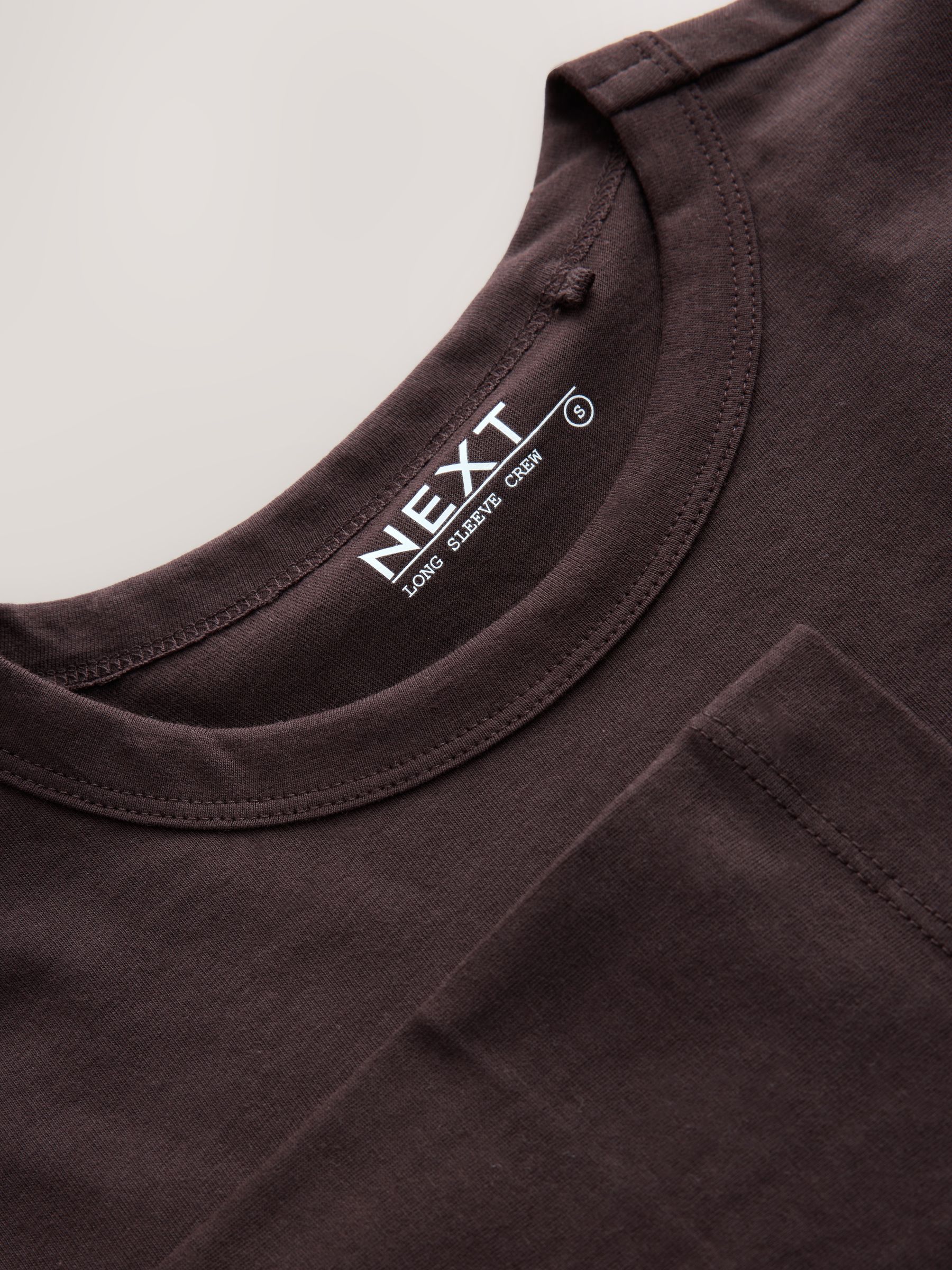 Long Sleeve Crew Neck T-Shirt - Chocolate Brown - Regular - SIP Still Life