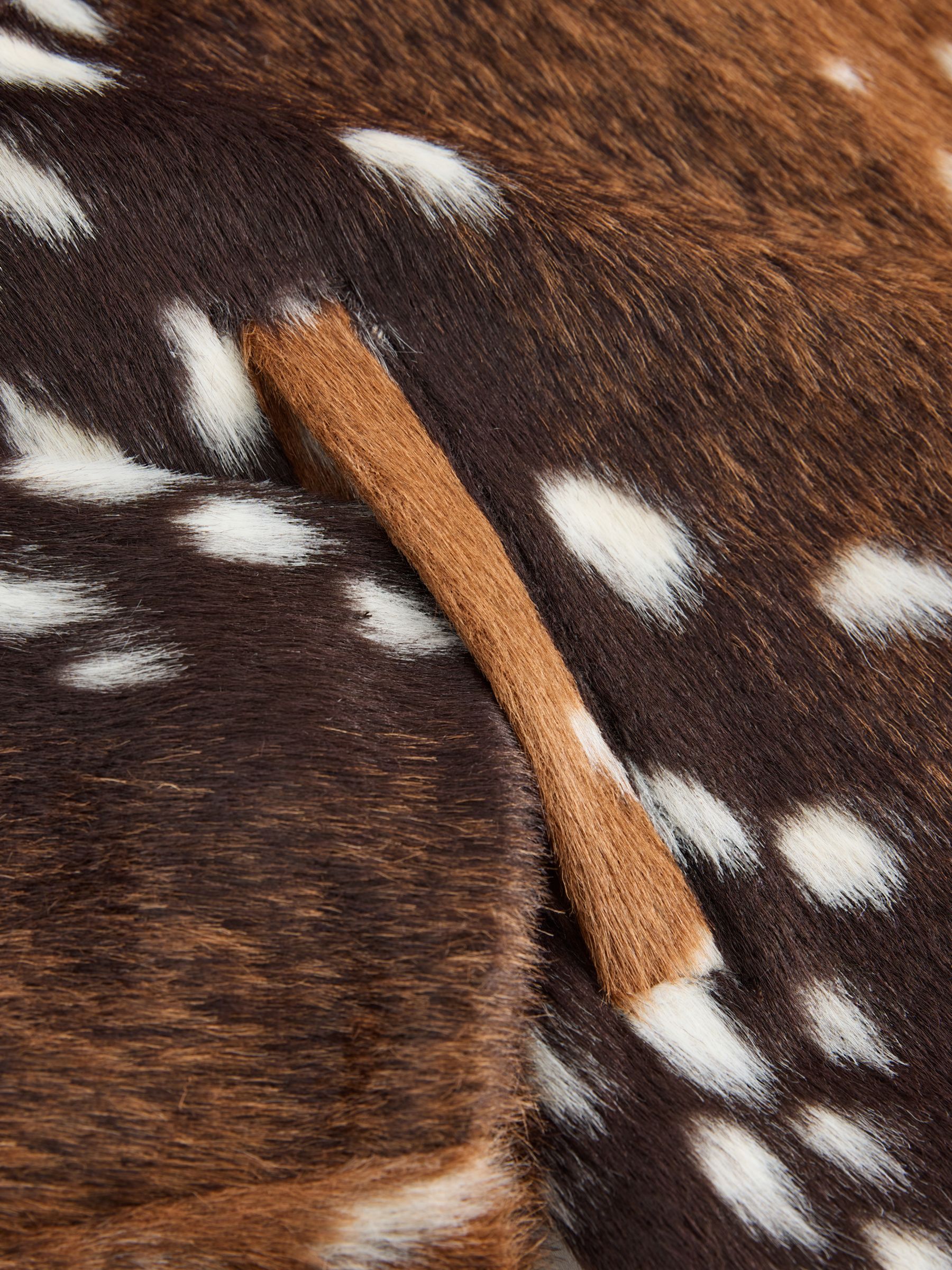 Faux Fur Jacket - Brown Animal Deer Print - Regular - SIP Still Life