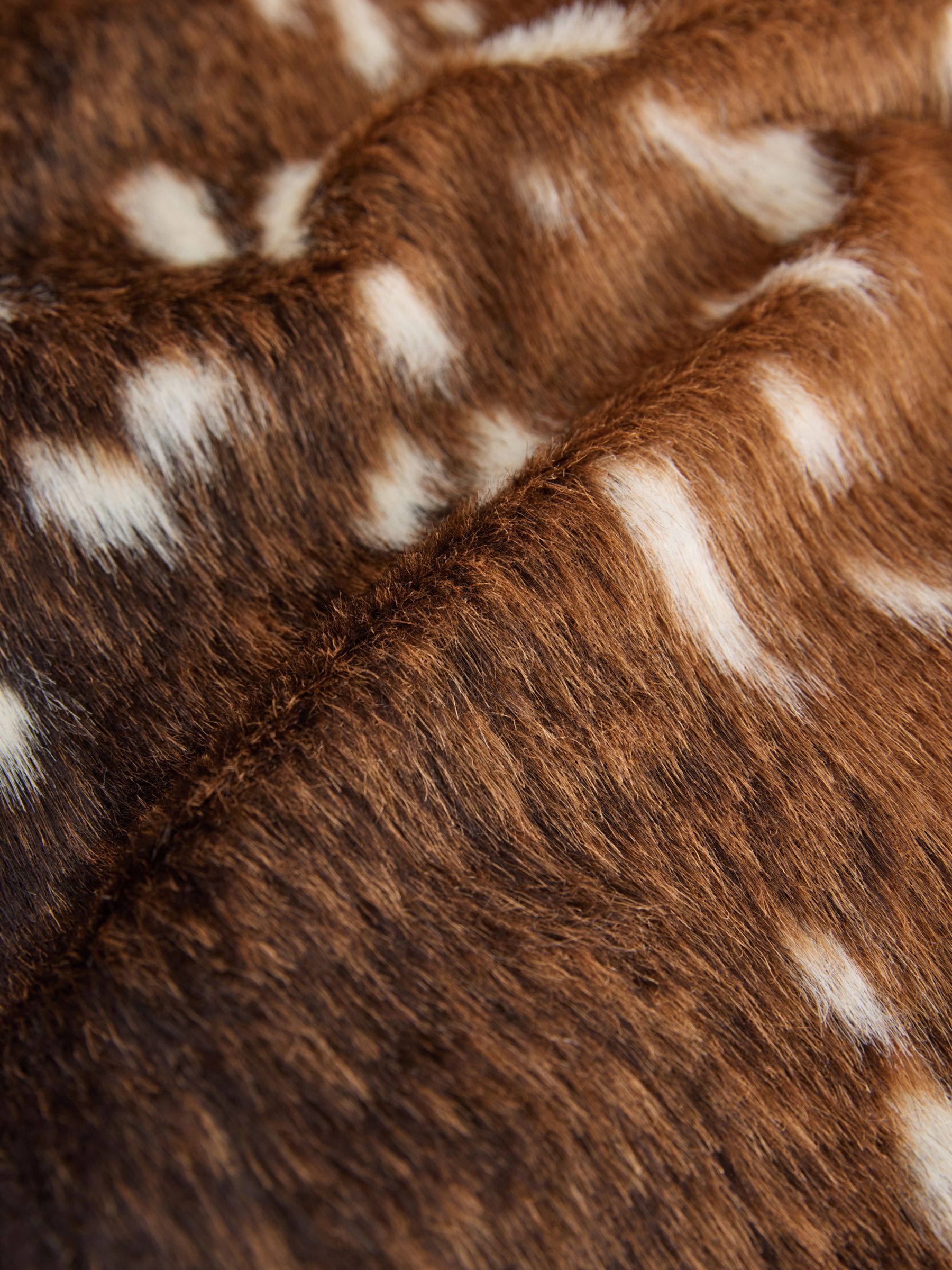 Faux Fur Jacket - Brown Animal Deer Print - Regular - SIP Still Life