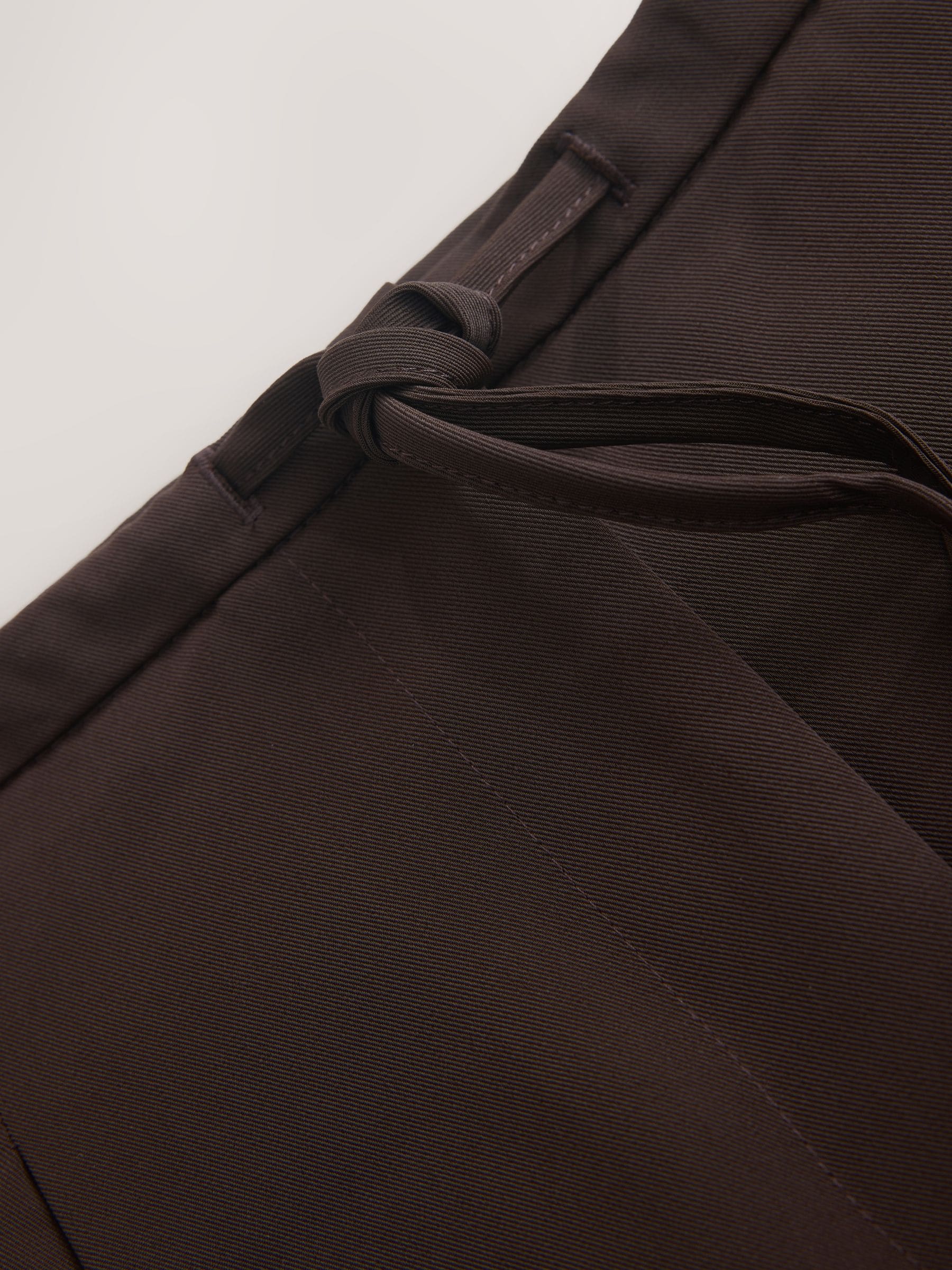 Tie Waist Wide Leg Trousers - Chocolate Brown - Regular - SIP Still Life