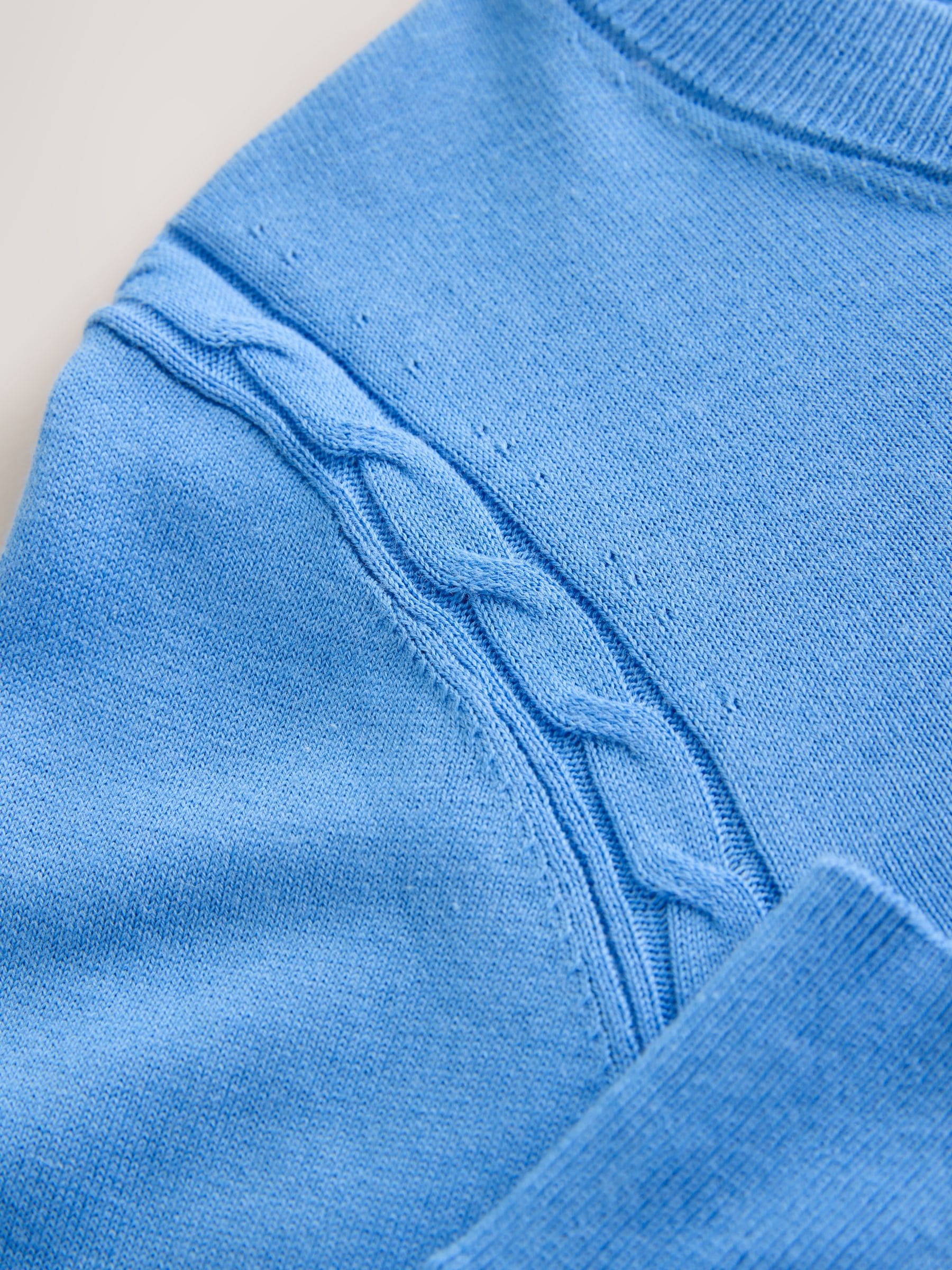 Cotton Rich Soft Touch Long Sleeve Crew Neck Jumper - Blue - Regular - SIP Still Life
