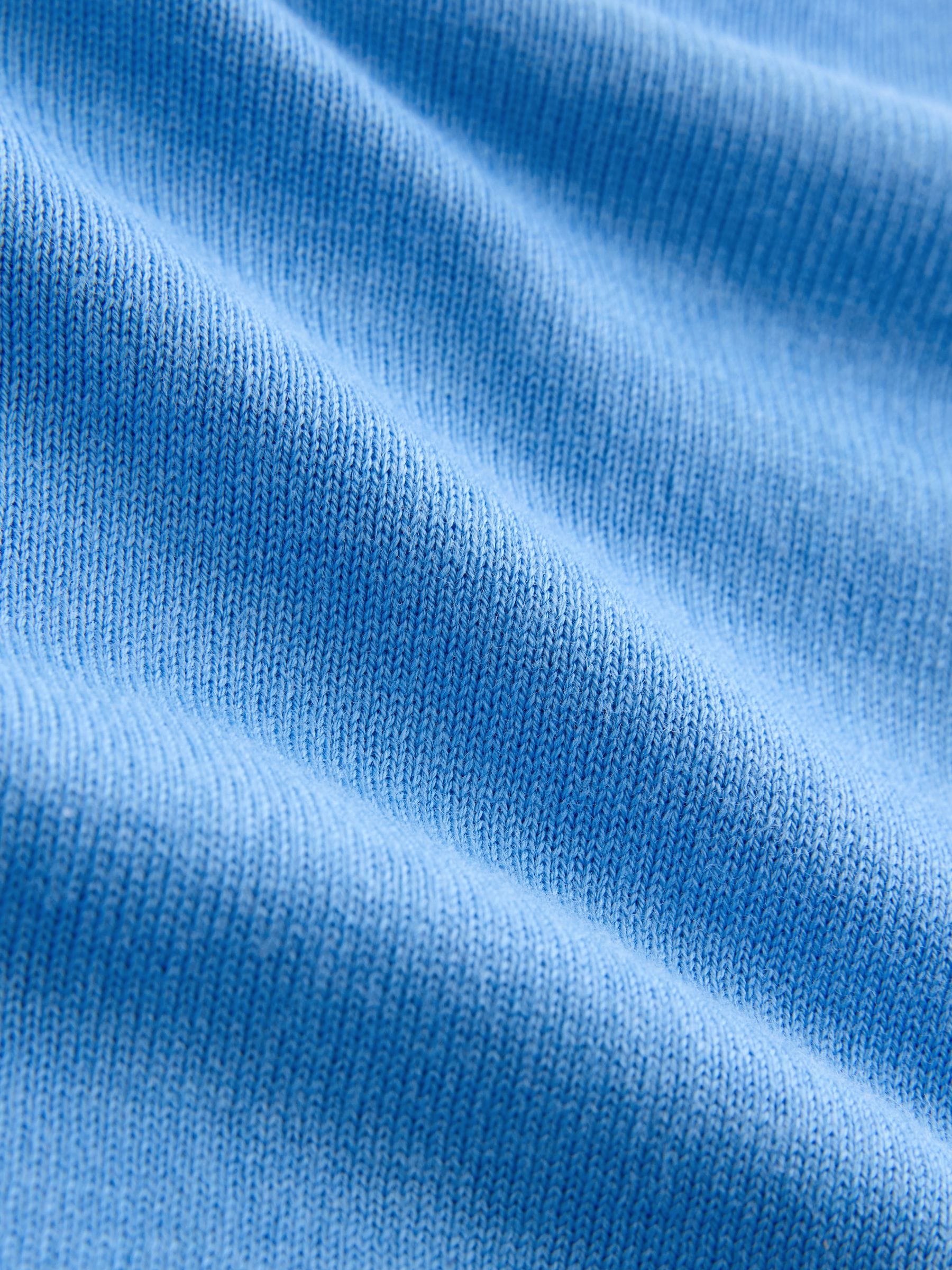 Cotton Rich Soft Touch Long Sleeve Crew Neck Jumper - Blue - Regular - SIP Still Life