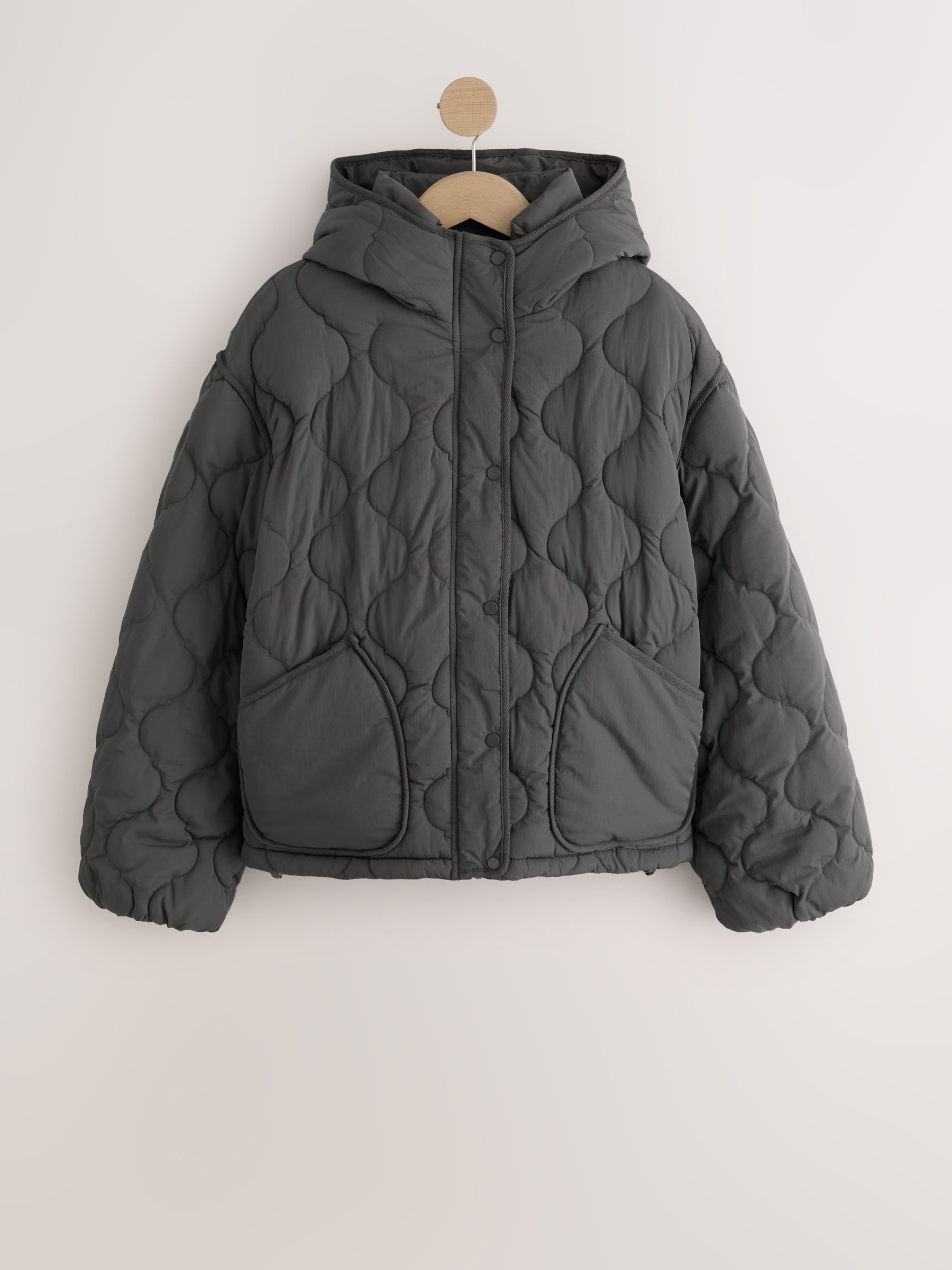 Shower Resistant Lightweight Quilted Jacket - Grey - Regular - SIP Still Life