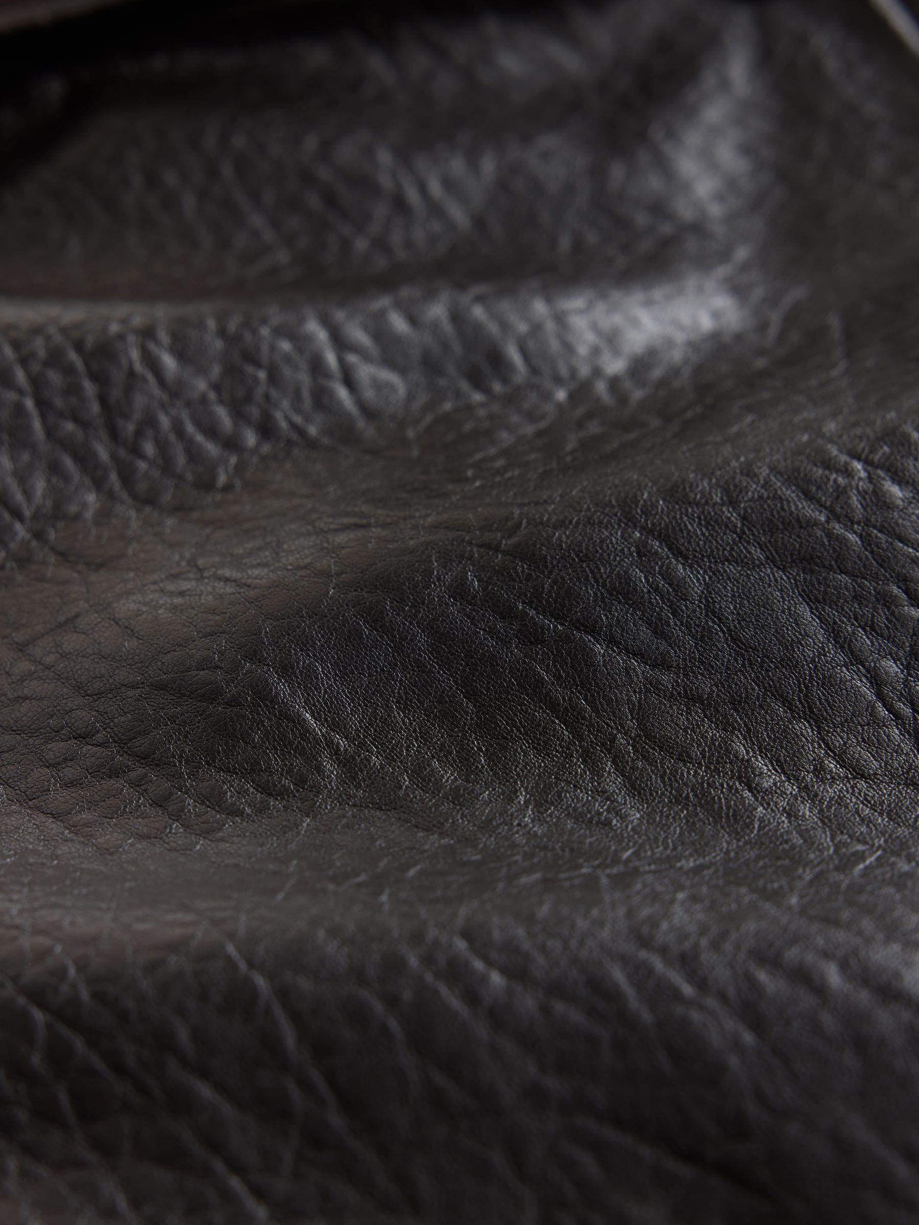 Textured Faux Leather Funnel Neck Bomber Jacket - Chocolate Brown - Regular - SIP Still Life
