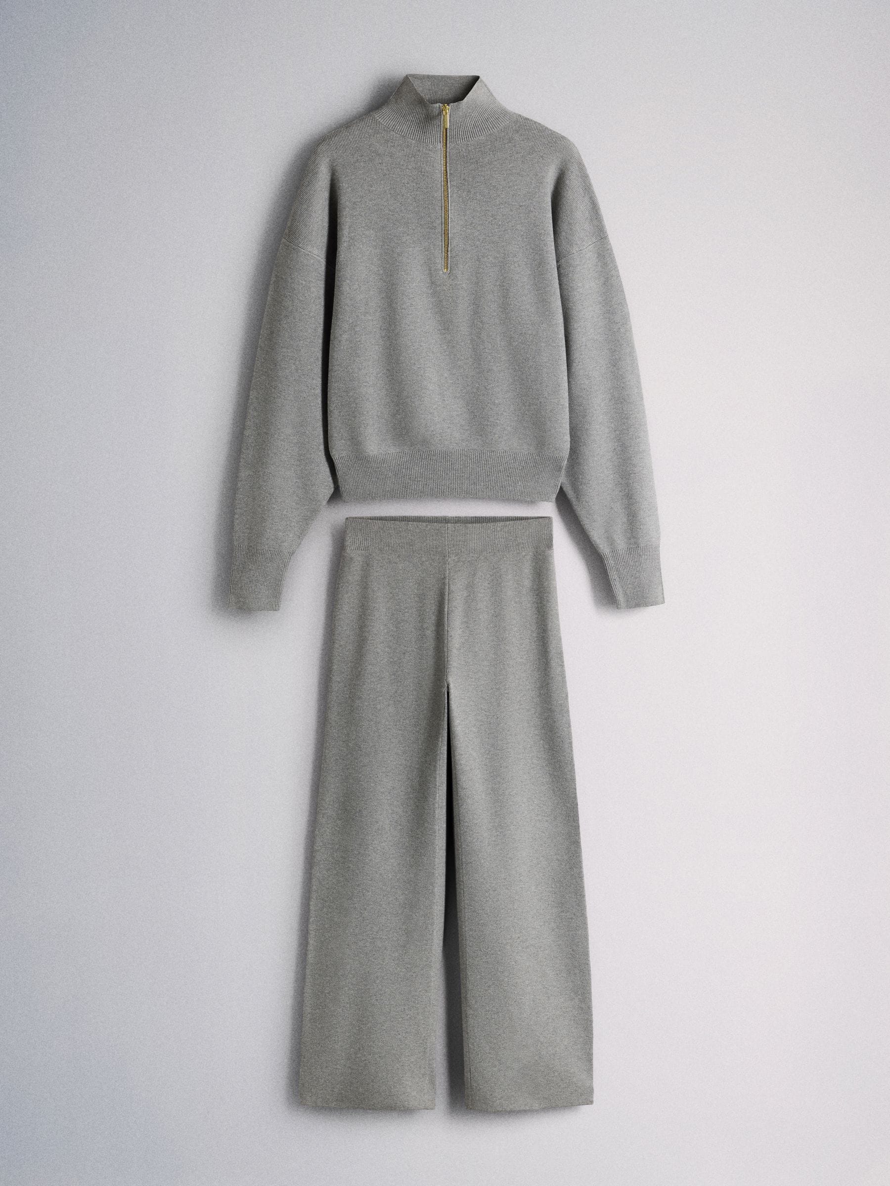 The Set Jumper and Joggers Co-Ord Set With Side Stripe Tipping - Grey Marl - Regular - SIP Still Life