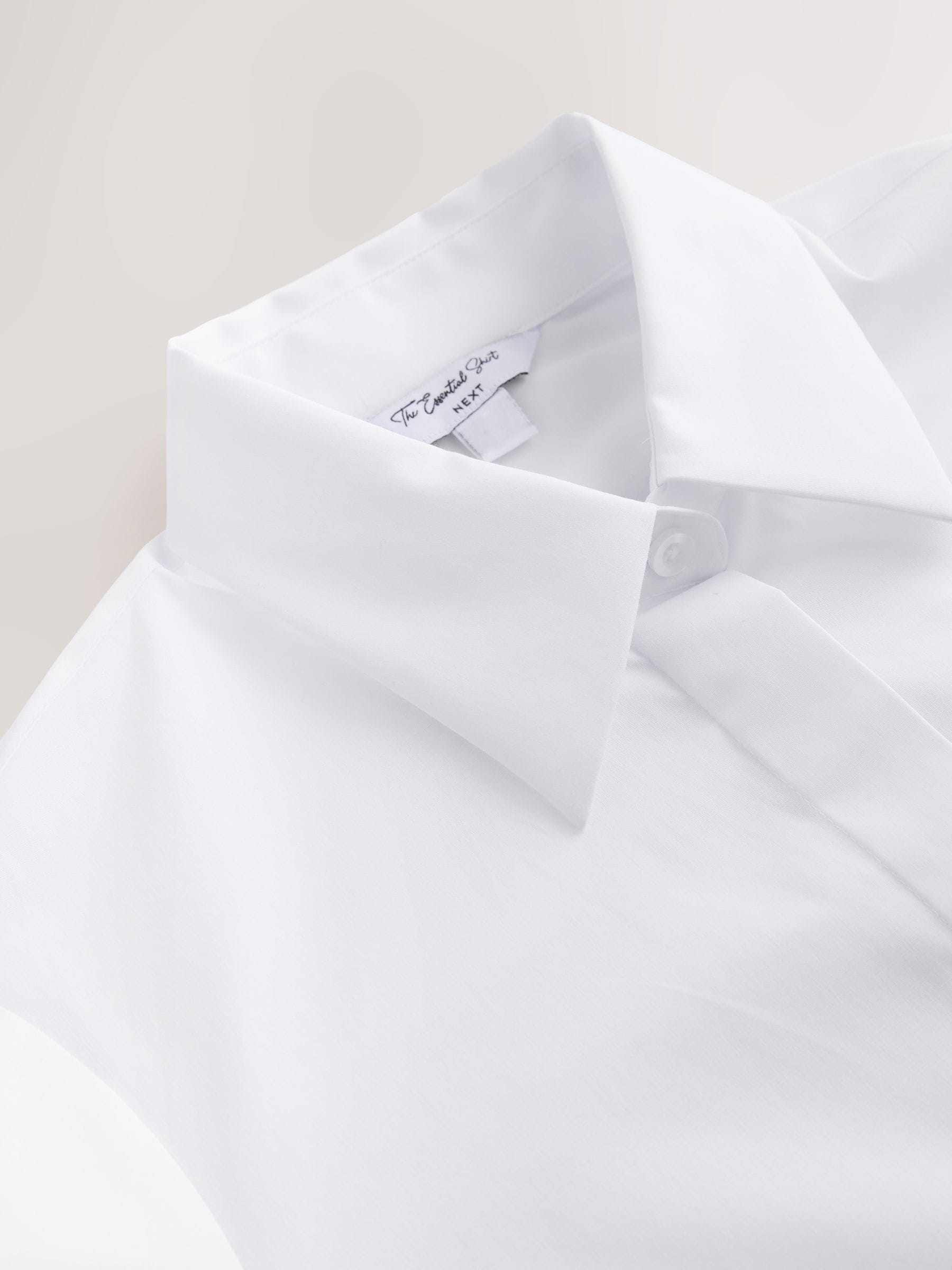 Fitted Stretch Essential Long Sleeve Shirt - White - Regular - SIP Still Life