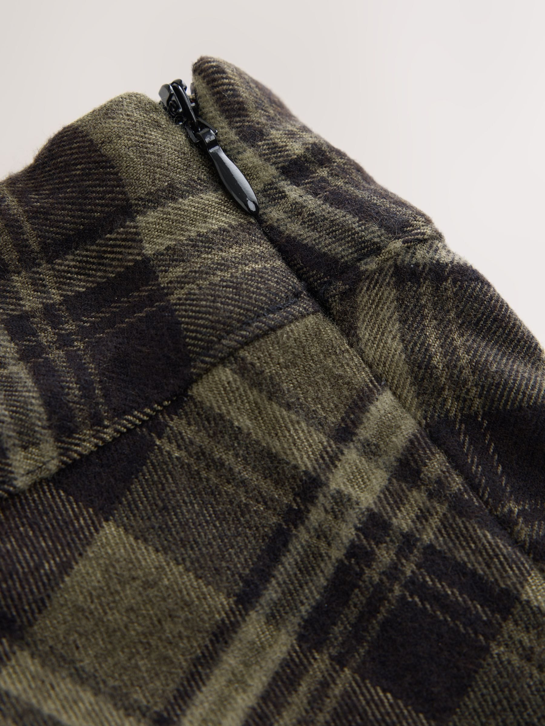 Drop Waist Brushed Maxi Skirt - Green/Black Check - Regular - SIP Still Life