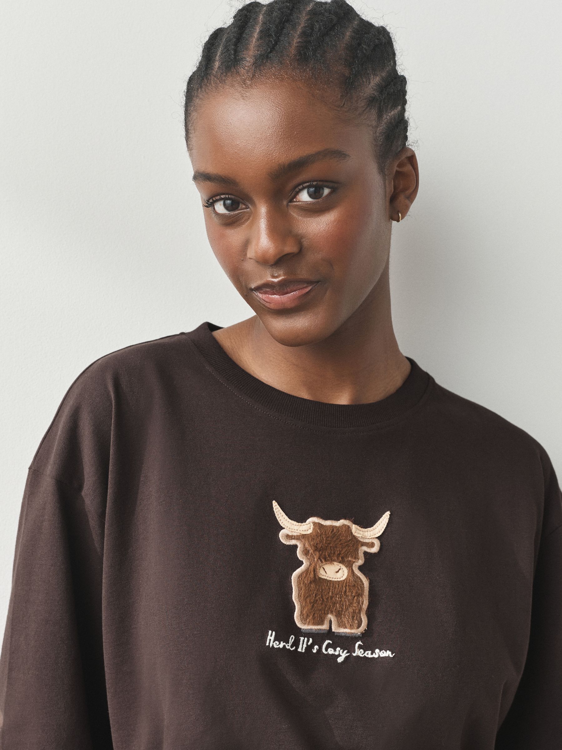 Short Sleeve Pyjamas - Chocolate Brown Hamish The Highland Cow - Regular - SIP Worn