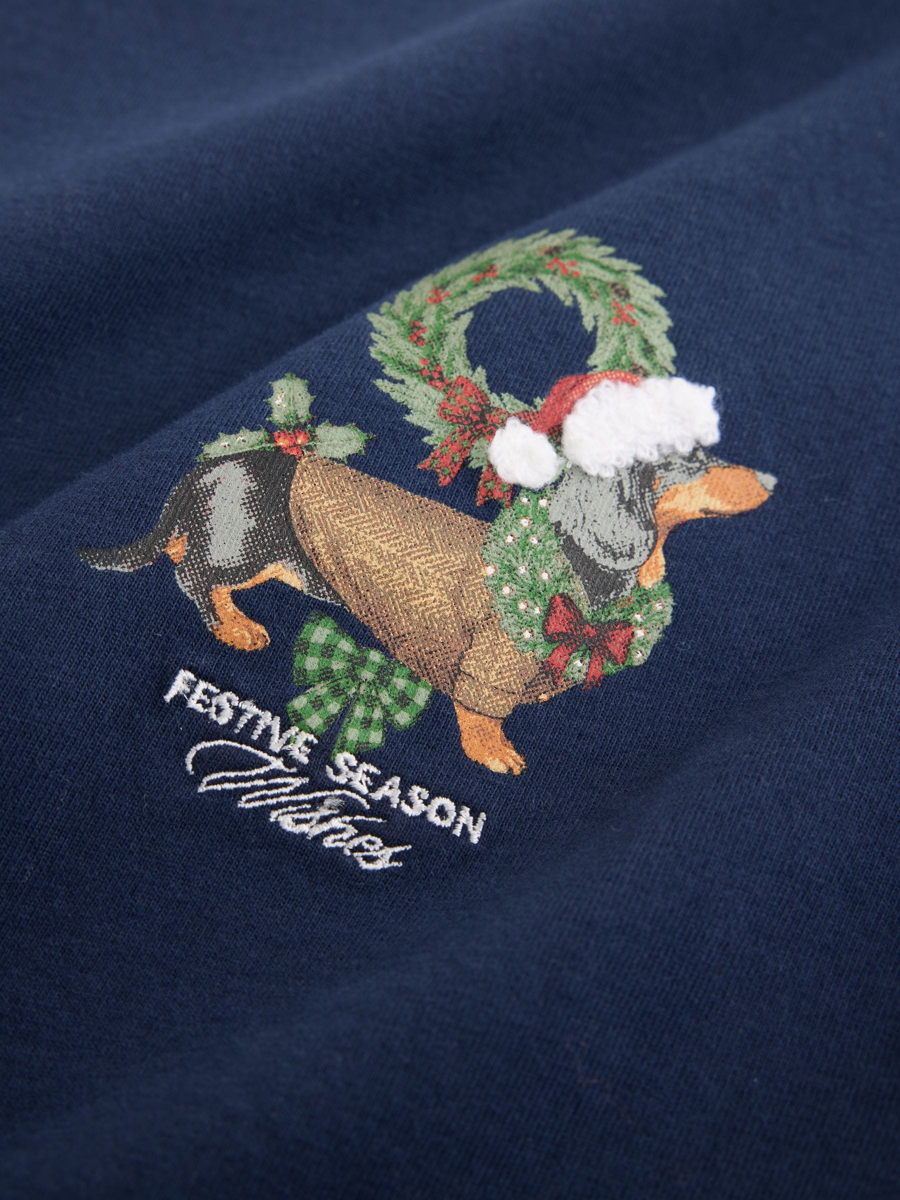 Matching Family Christmas Long Sleeve Pyjamas - Navy Dog - Regular - SIP Still Life