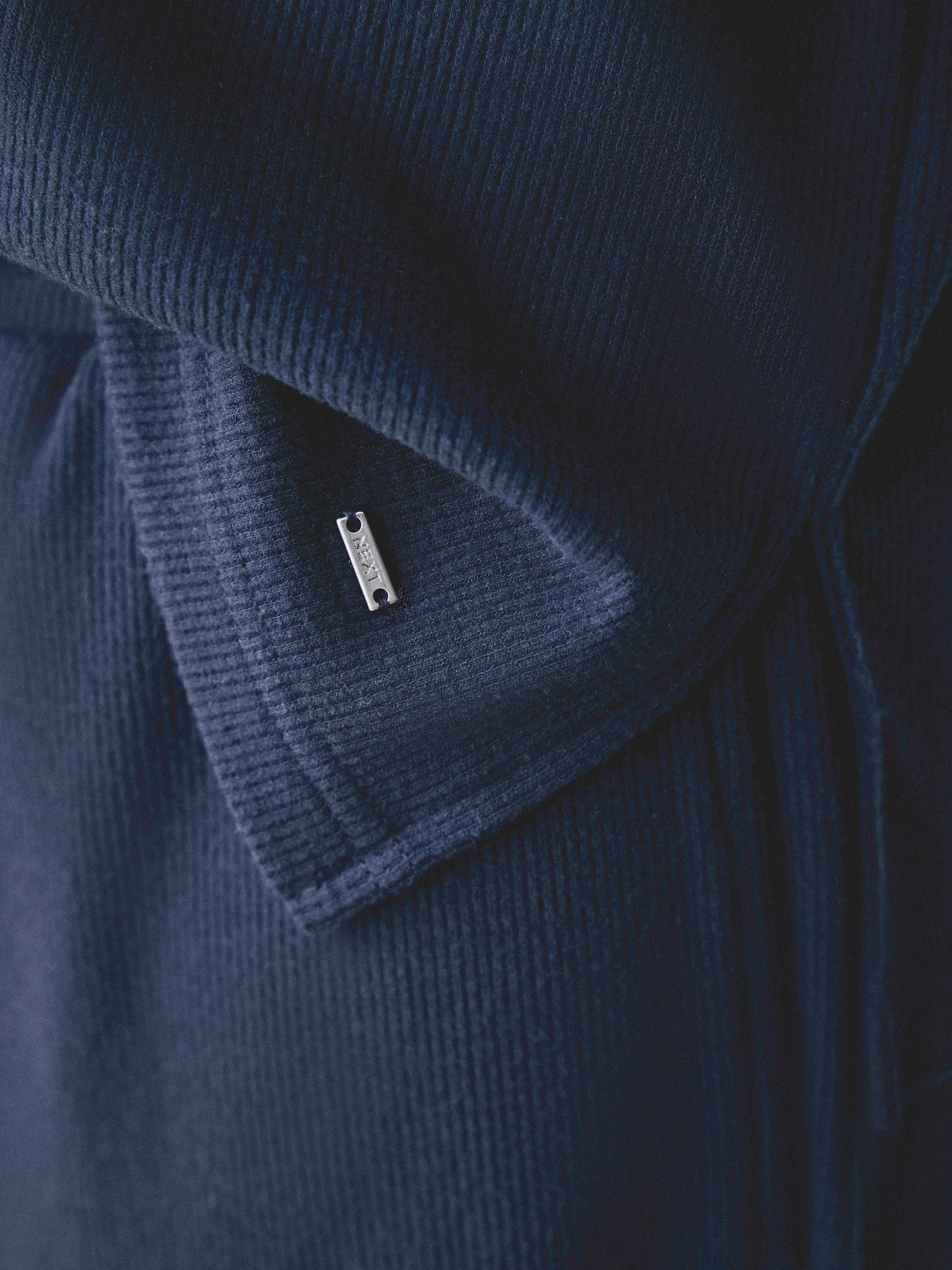 Cosy Waffle Long Sleeve Henley Pyjamas - Navy - Regular - SIP Worn
