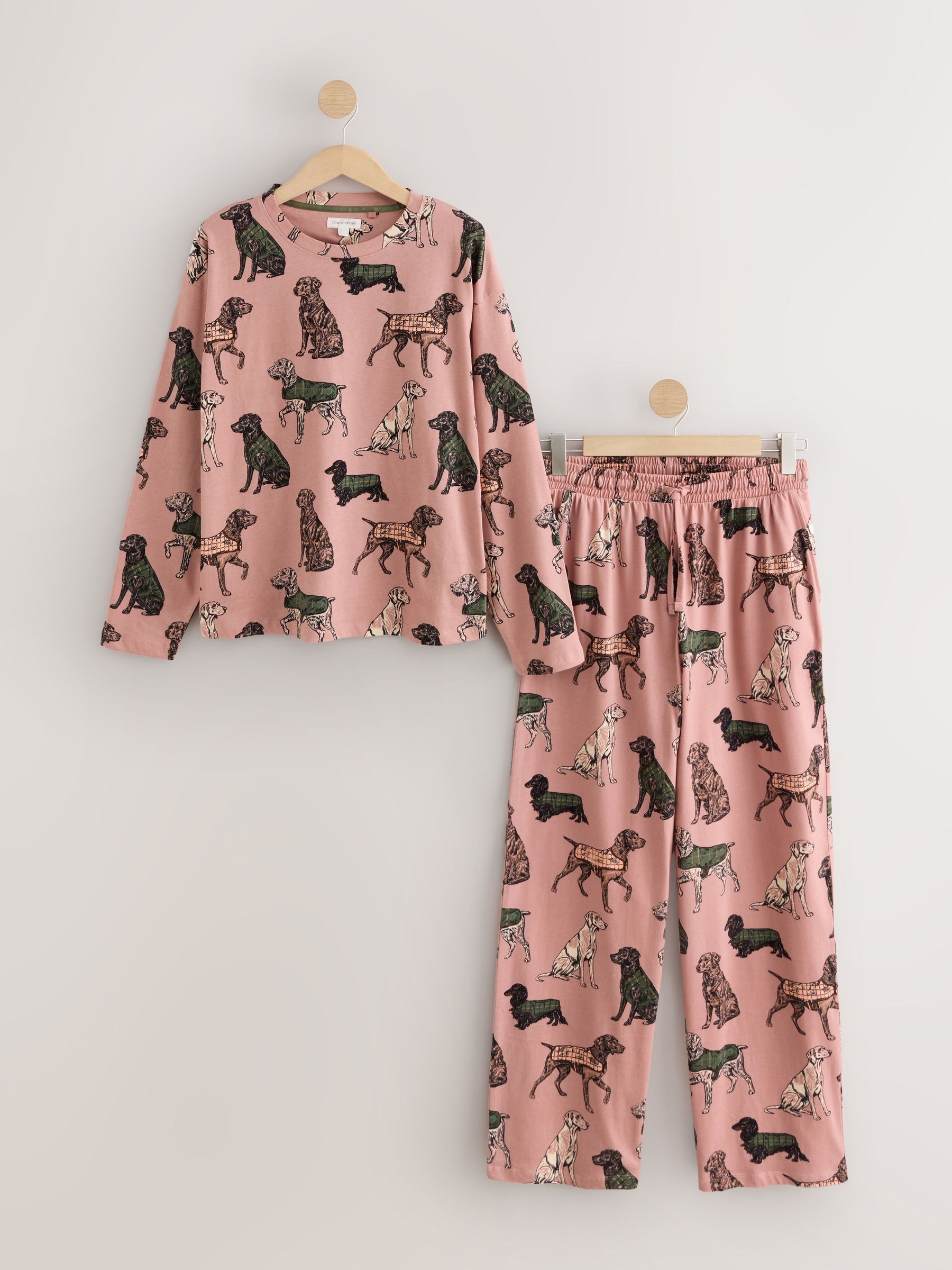 Long Sleeve Pyjamas - Pink Dogs - Regular - SIP Still Life