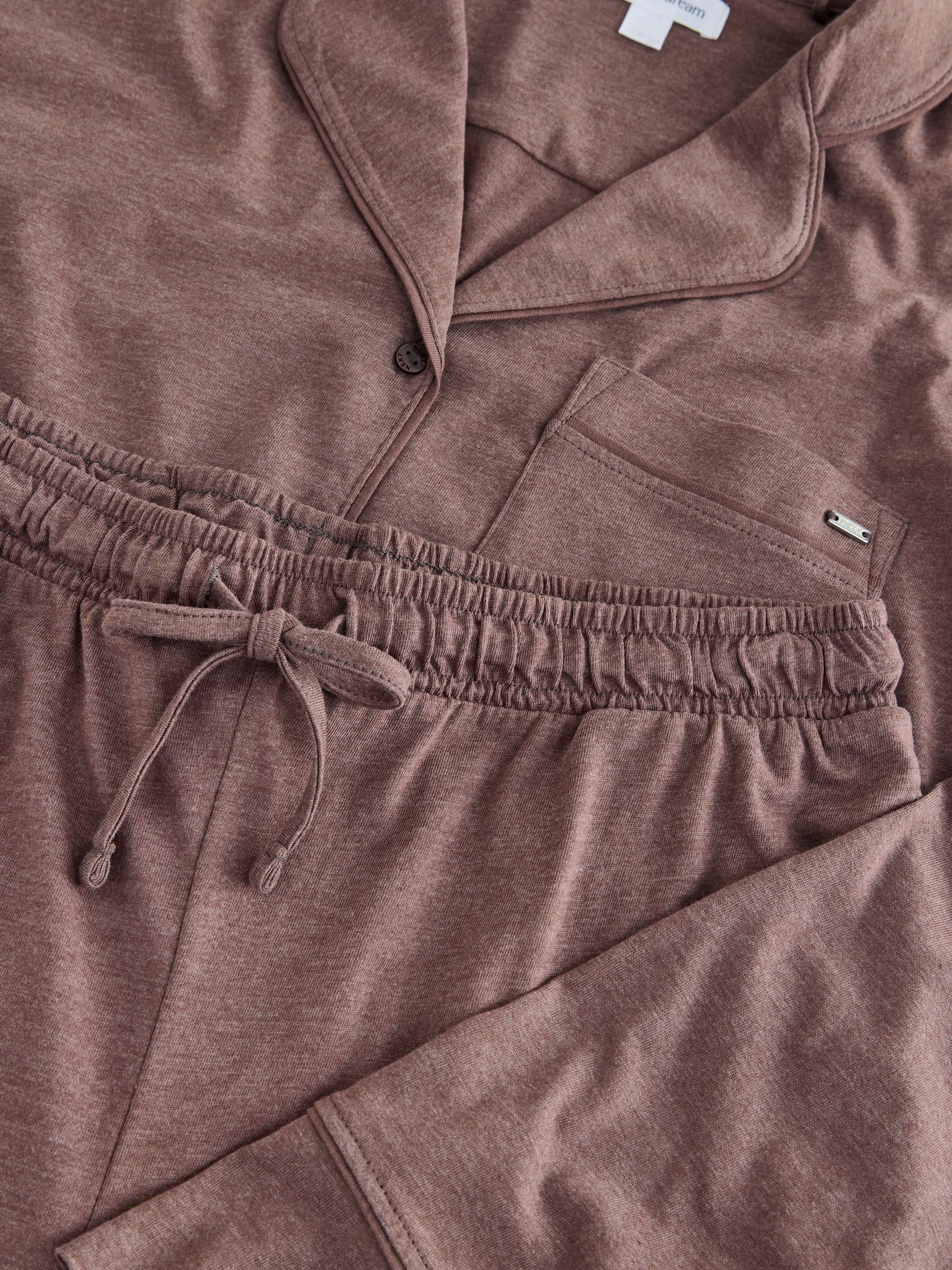 Jersey Button Through Pyjamas - Mocha Brown - Regular - SIP Still Life