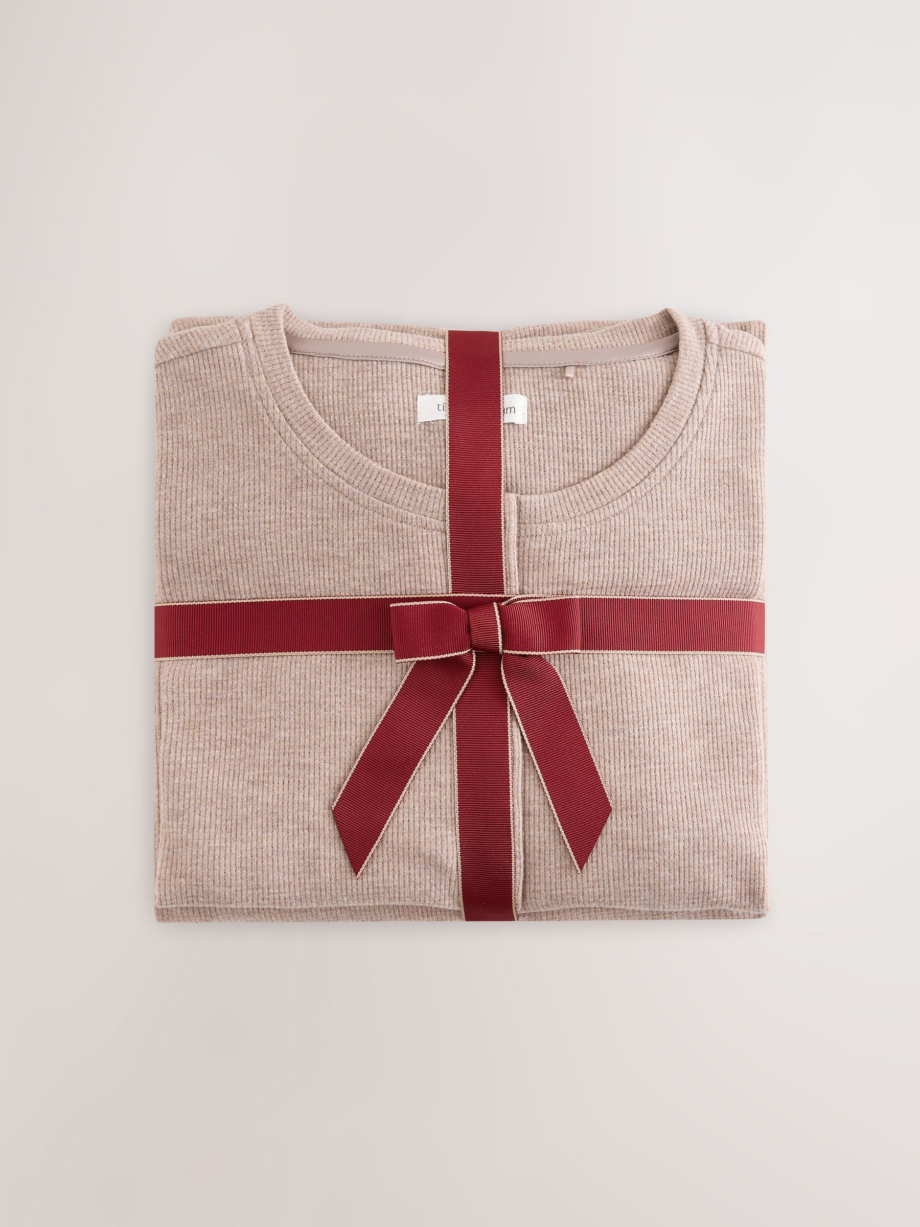 Cosy Waffle Long Sleeve Henley Pyjamas - Neutral - Regular - SIP Still Life