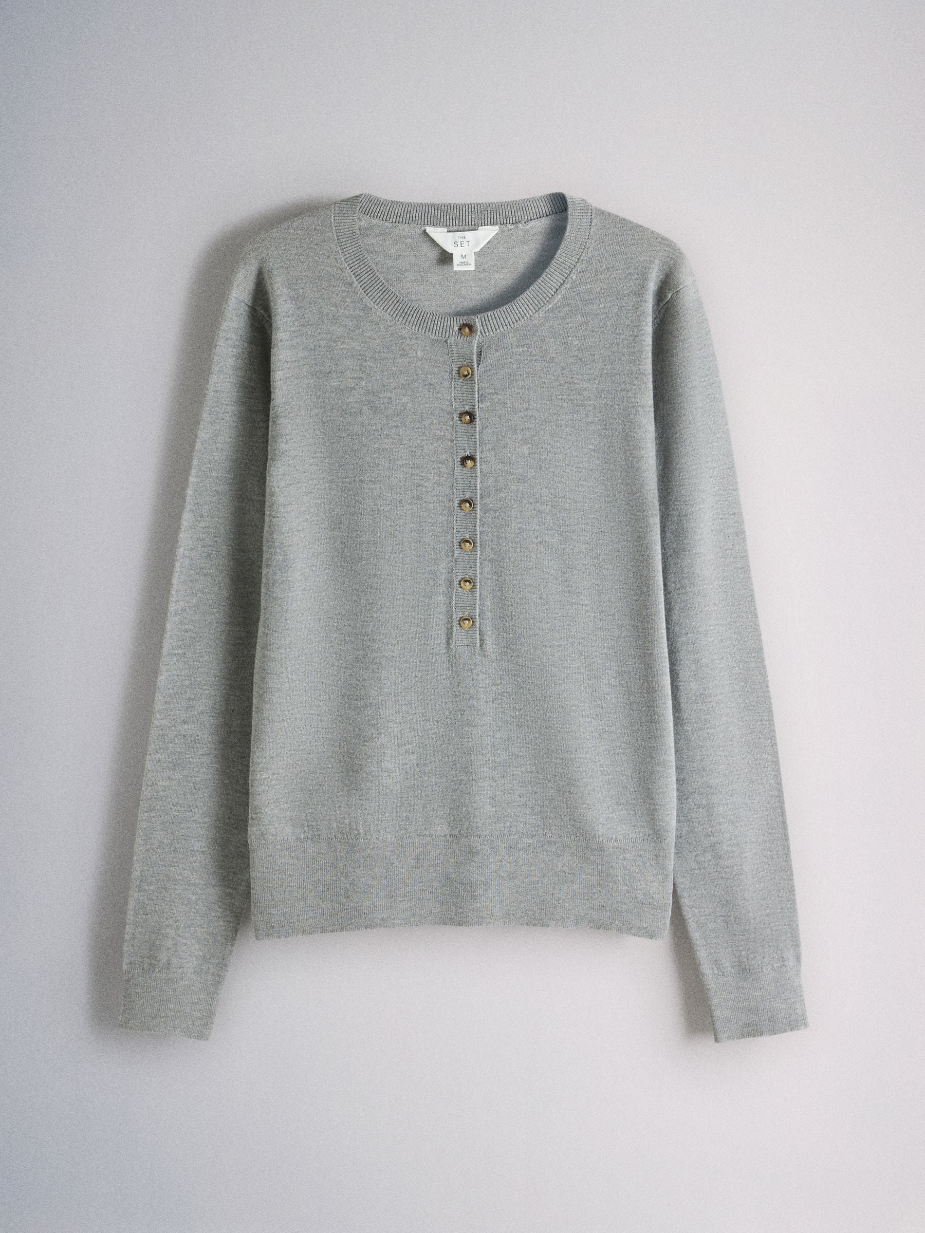The Set 3 Pack Henley Jumper With Wool - Navy Blue/Light Grey/Burgundy Red - Regular - SIP Still Life