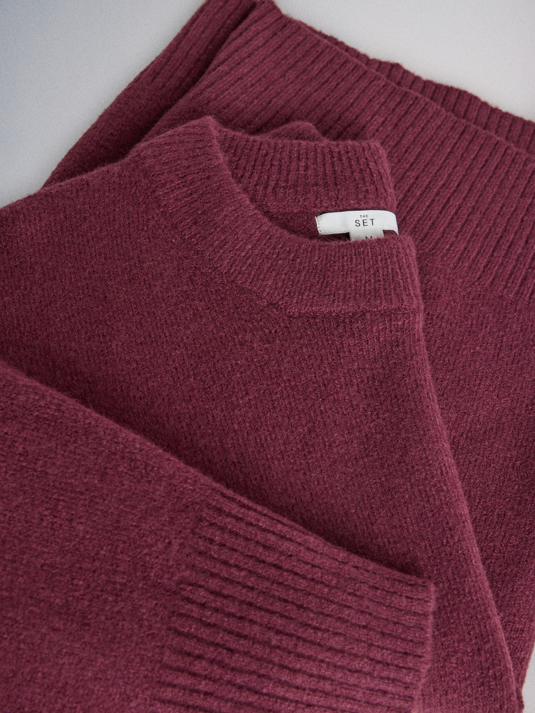 The Set 2 Pack Crew Neck Jumper With Wool - Mid Grey/Burgundy Red - Regular - SIP Still Life