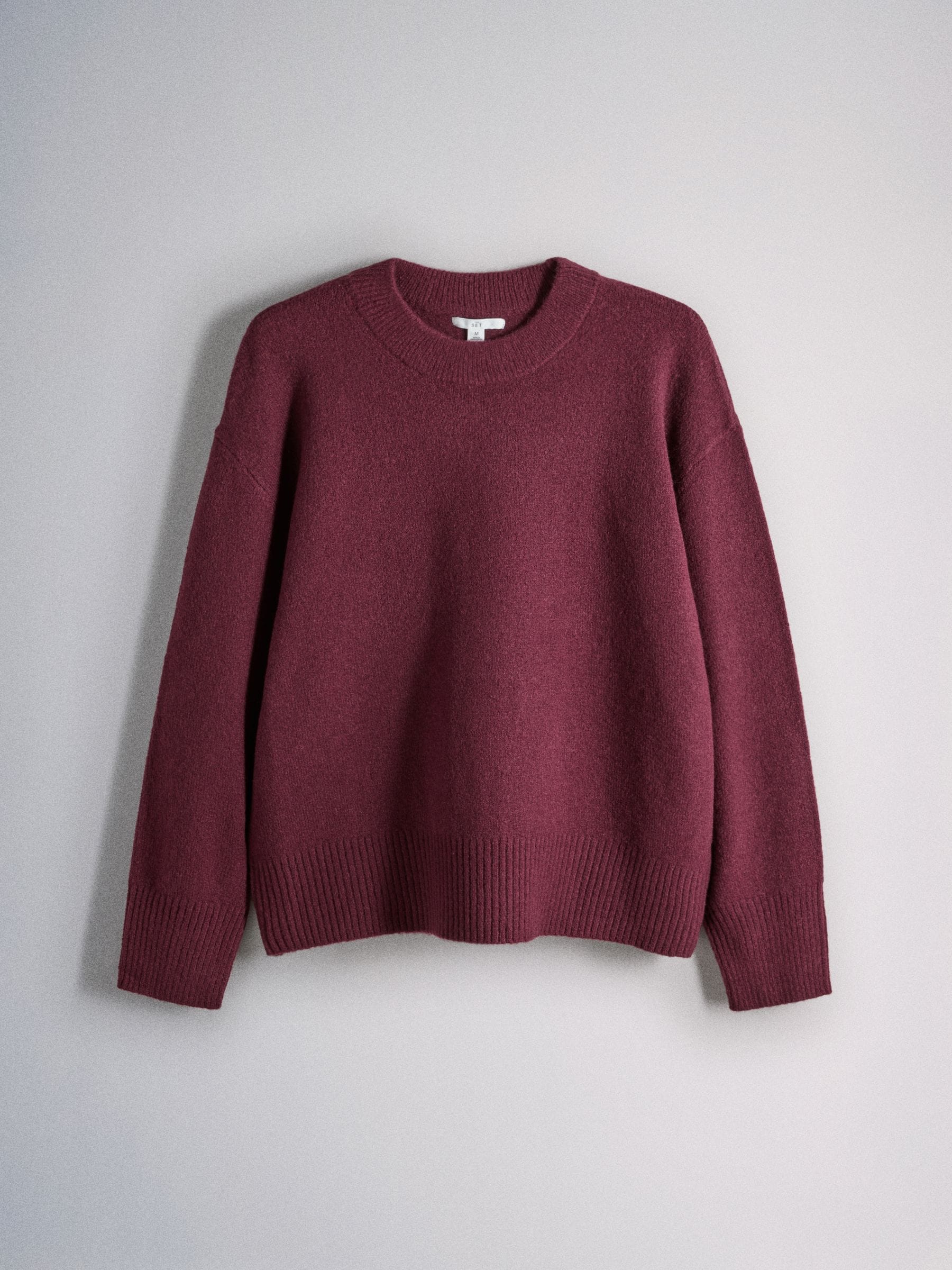The Set 2 Pack Crew Neck Jumper With Wool - Mid Grey/Burgundy Red - Regular - SIP Still Life