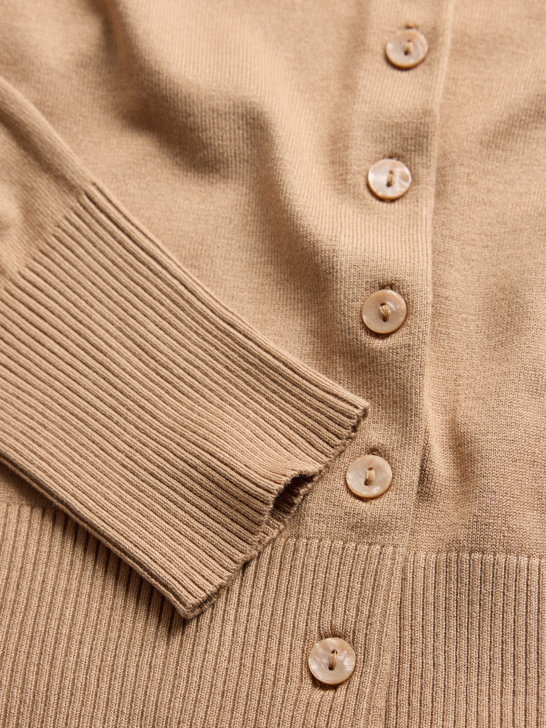 The Set Fine Knitted Crew Neck Cardigans - Caramel/Burnt Orange/Navy Blue Stripe - 3 Pack - SIP Still Life