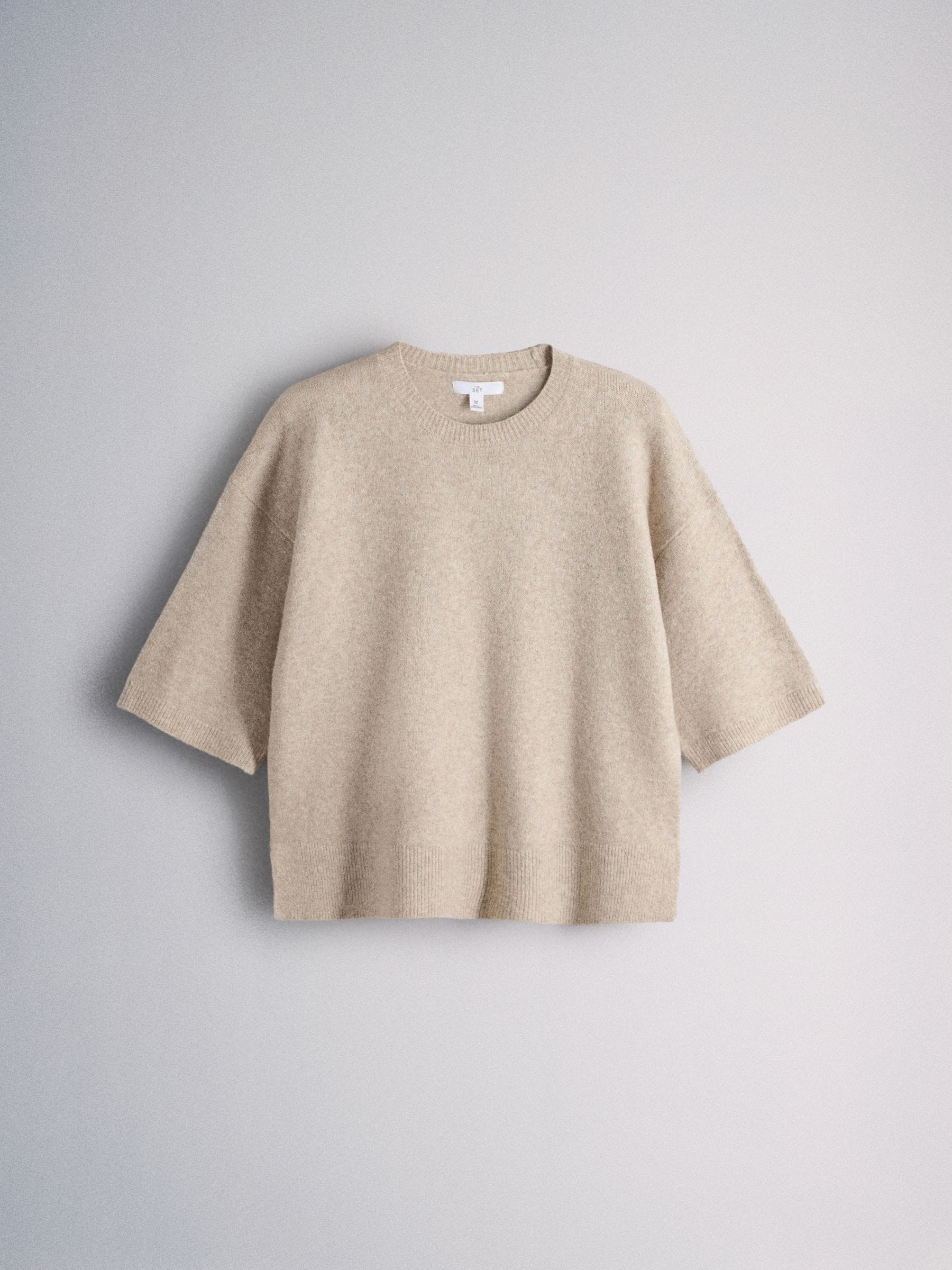 The Set 3 Pack Crew Neck Knitted T-Shirts - Oatmeal/Stone Brown/Chocolate Brown - Regular - SIP Still Life
