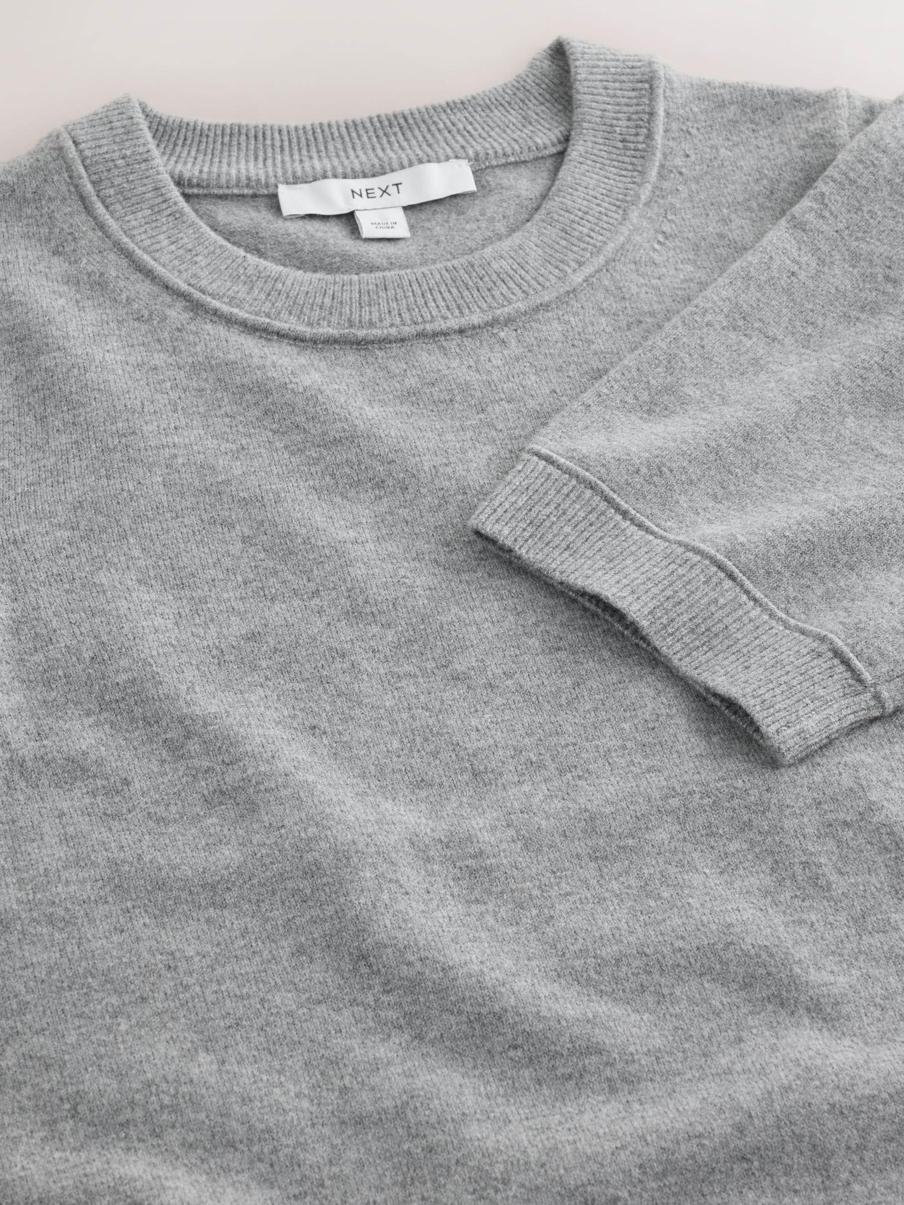 Supersoft Short Sleeve Knitted T-Shirt - Grey Marl - Regular - SIP Still Life