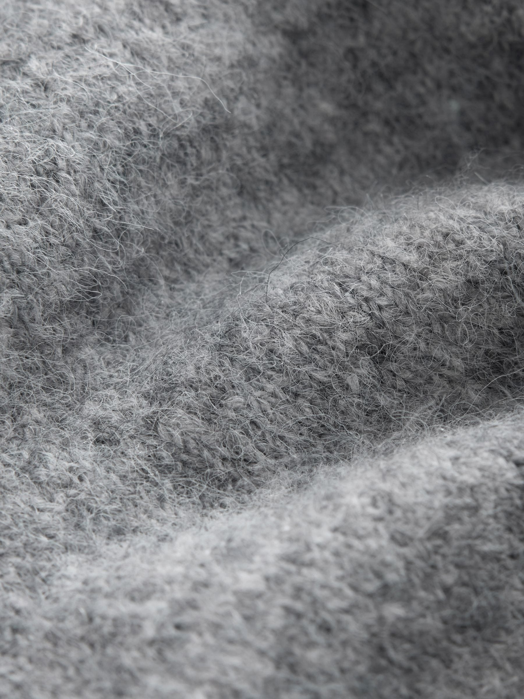 Long Sleeve Crew Neck Knitted Jumper With Wool - Grey Marl - Regular - SIP Still Life