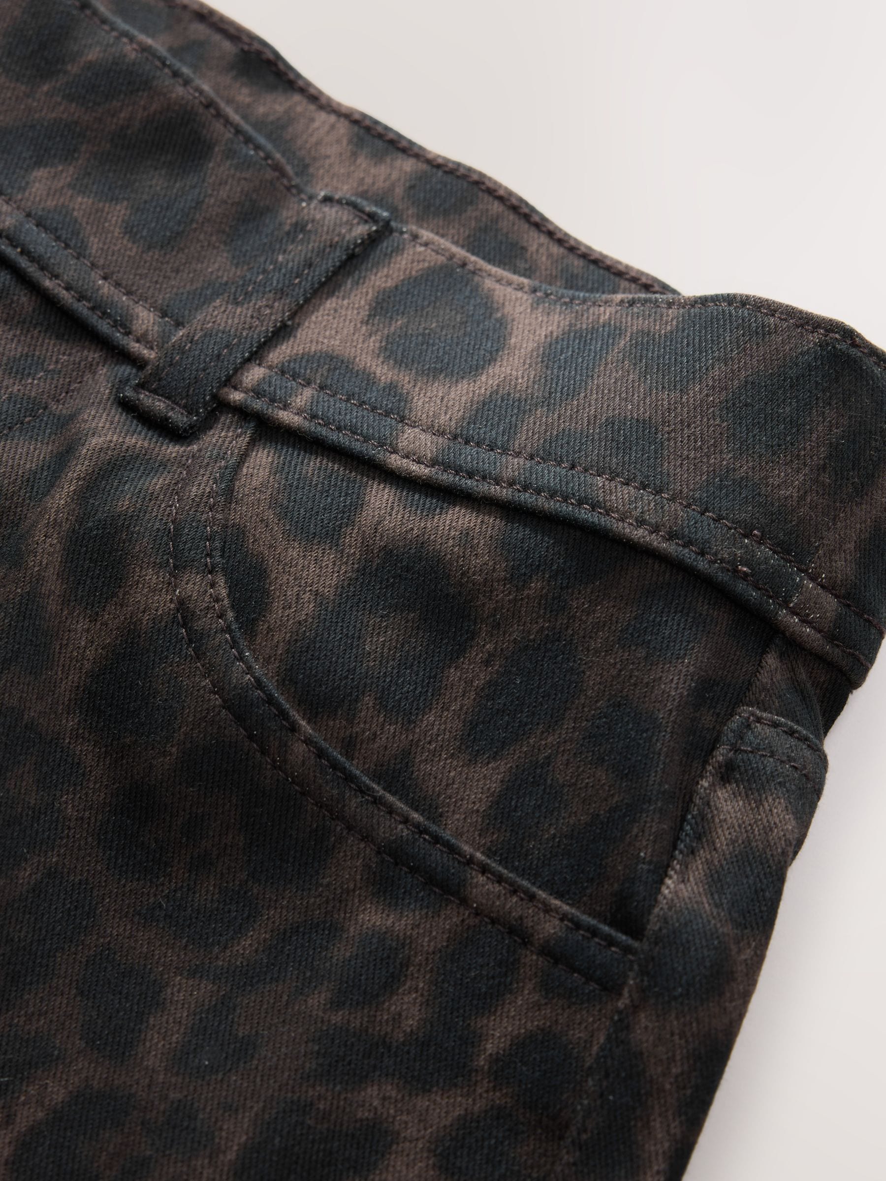 Jersey Denim Wide Leg Trousers - Leopard - Regular - SIP Still Life