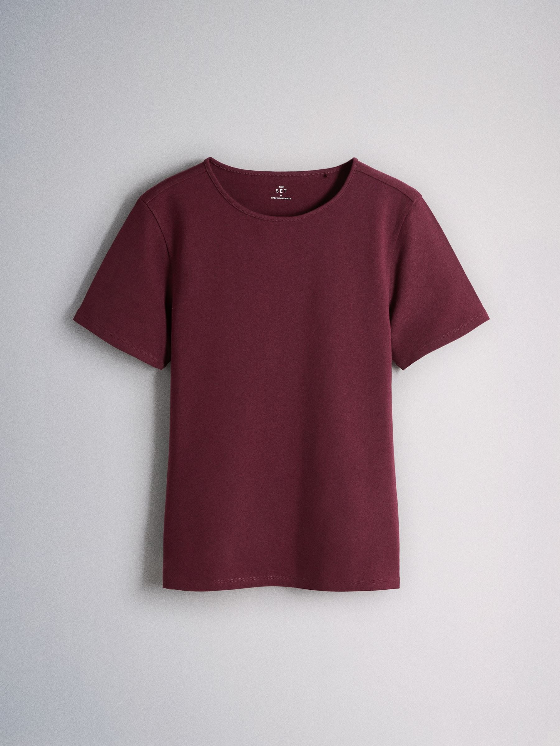The Set 5 Pack Short Sleeve Skinny Fit Crew Neck T-Shirts - Navy Blue/Pink/Burgundy Red/Grey - Regular - SIP Still Life