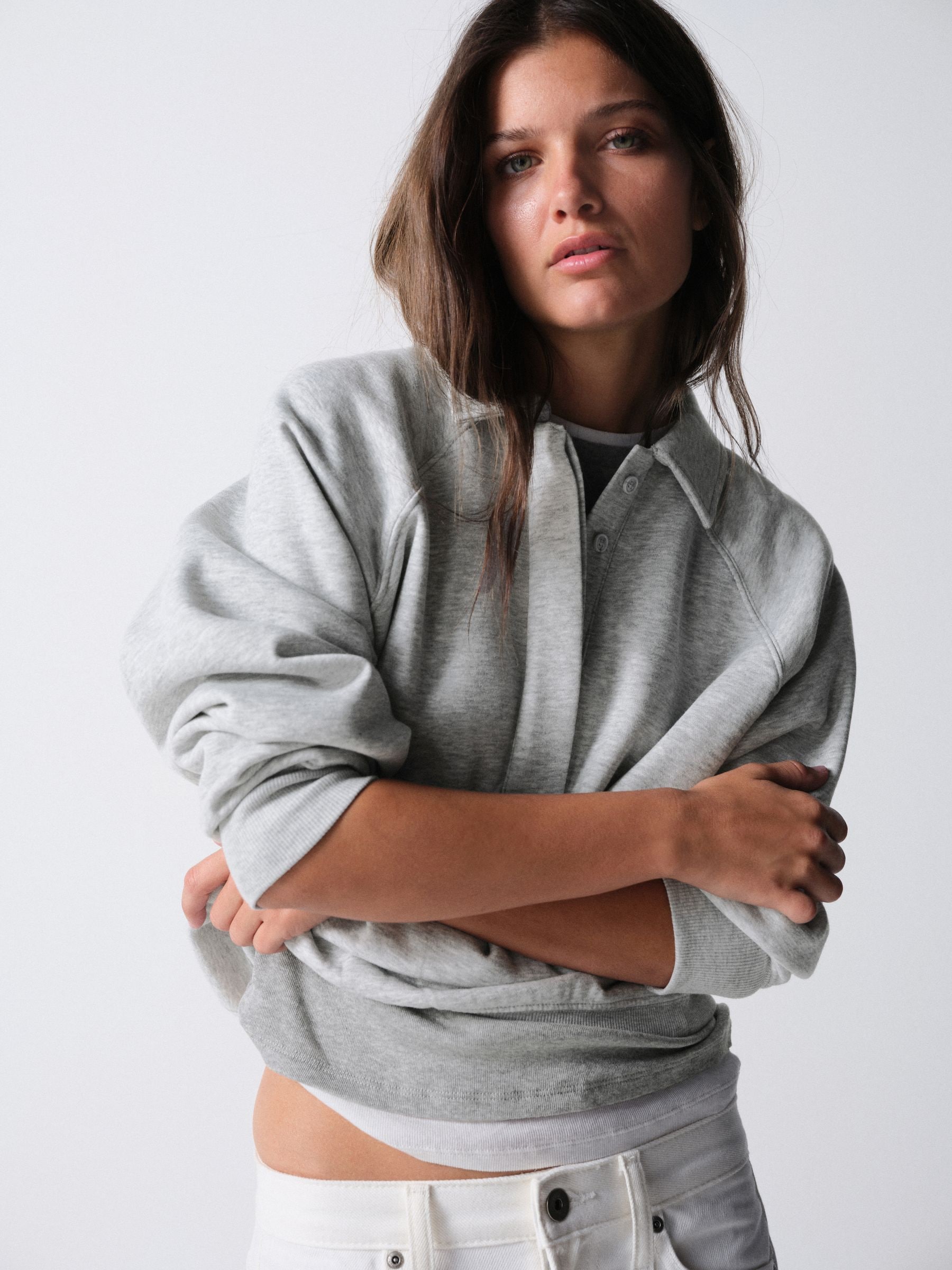 The Set 2 Pack Rugby Sweatshirts - Berry Pink/Grey Marl - Regular - SIP Worn
