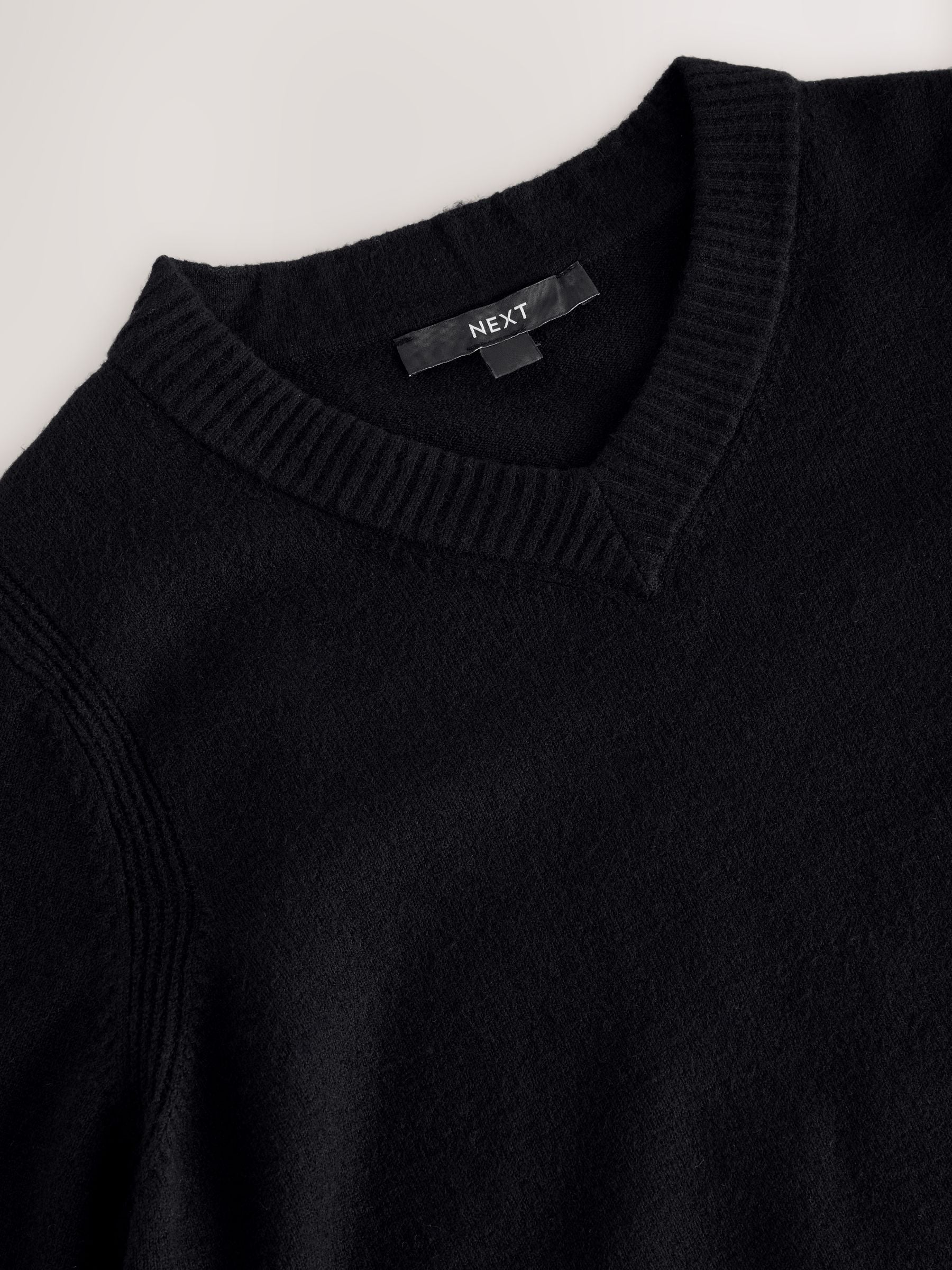 Supersoft V-Neck Long Sleeve Jumper - Black - Regular - SIP Still Life