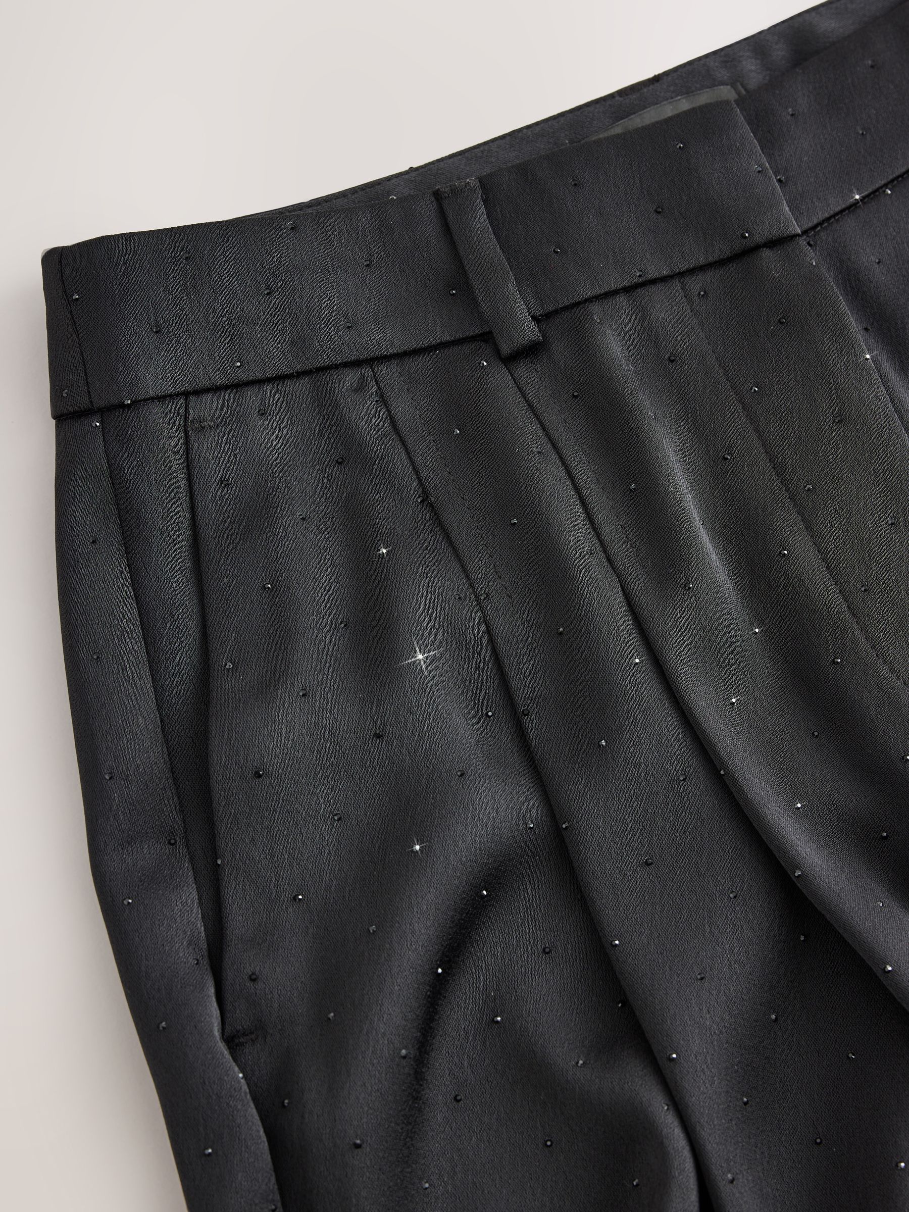 Embellished Satin Trousers - black - Regular - SIP Still Life