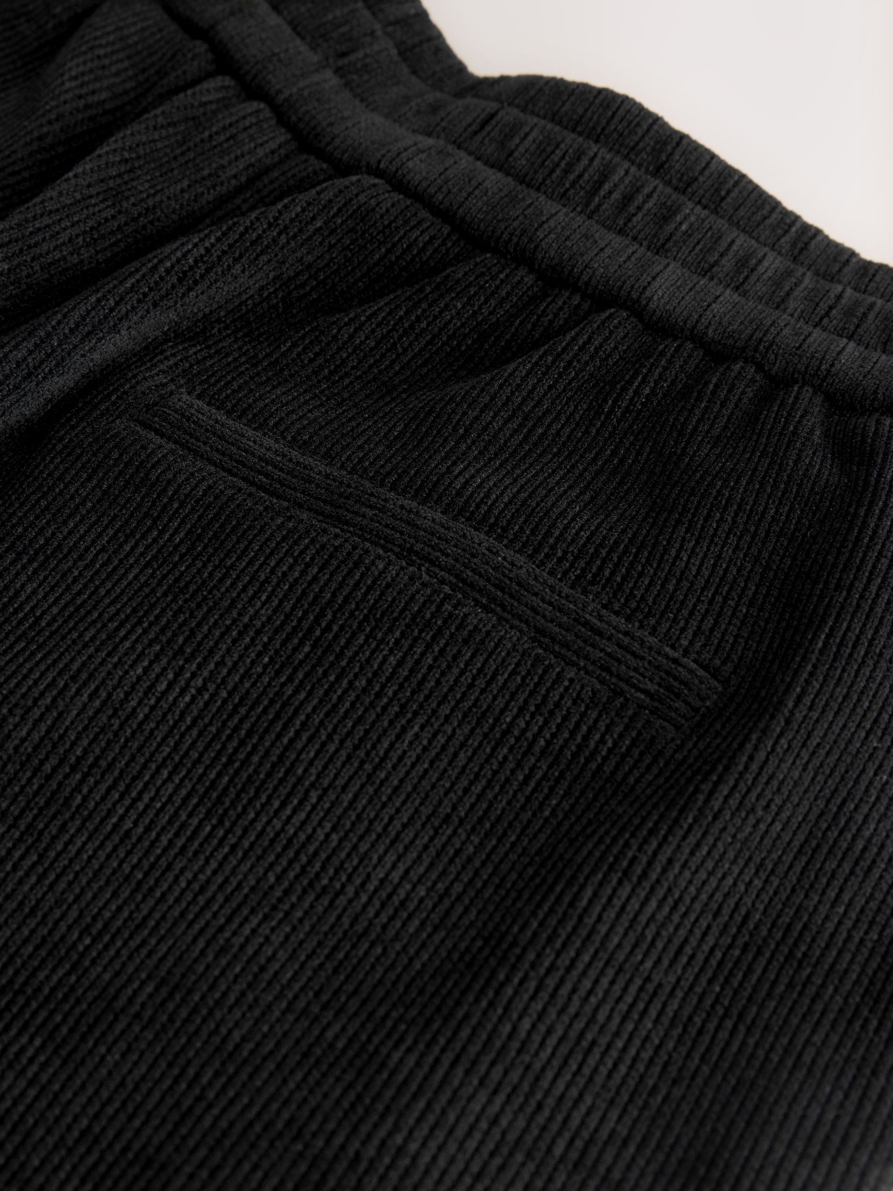 Wide Leg Soft Cord Trousers - Fine Black - Regular - SIP Still Life